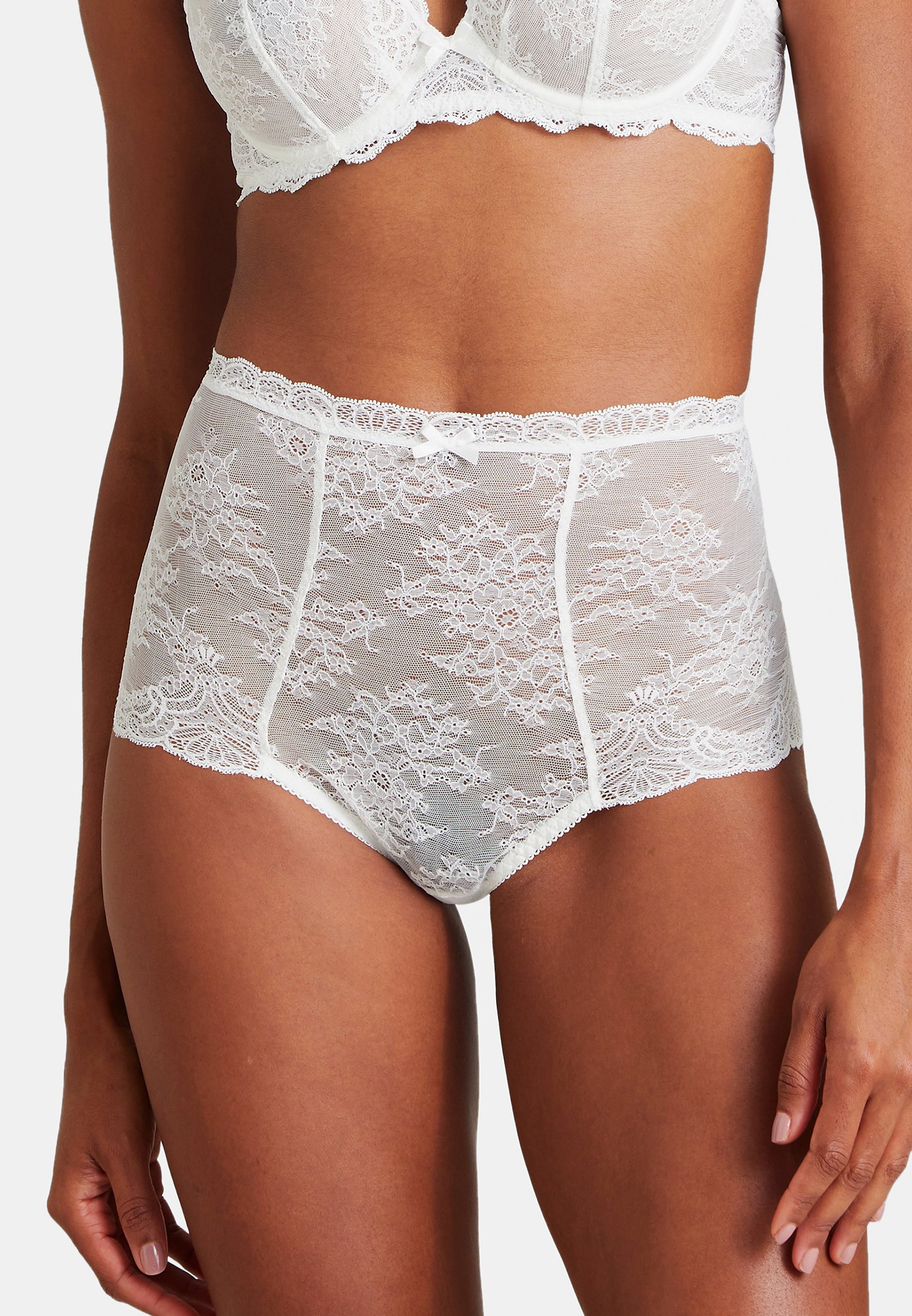 High-waisted lace panties AUBADE White