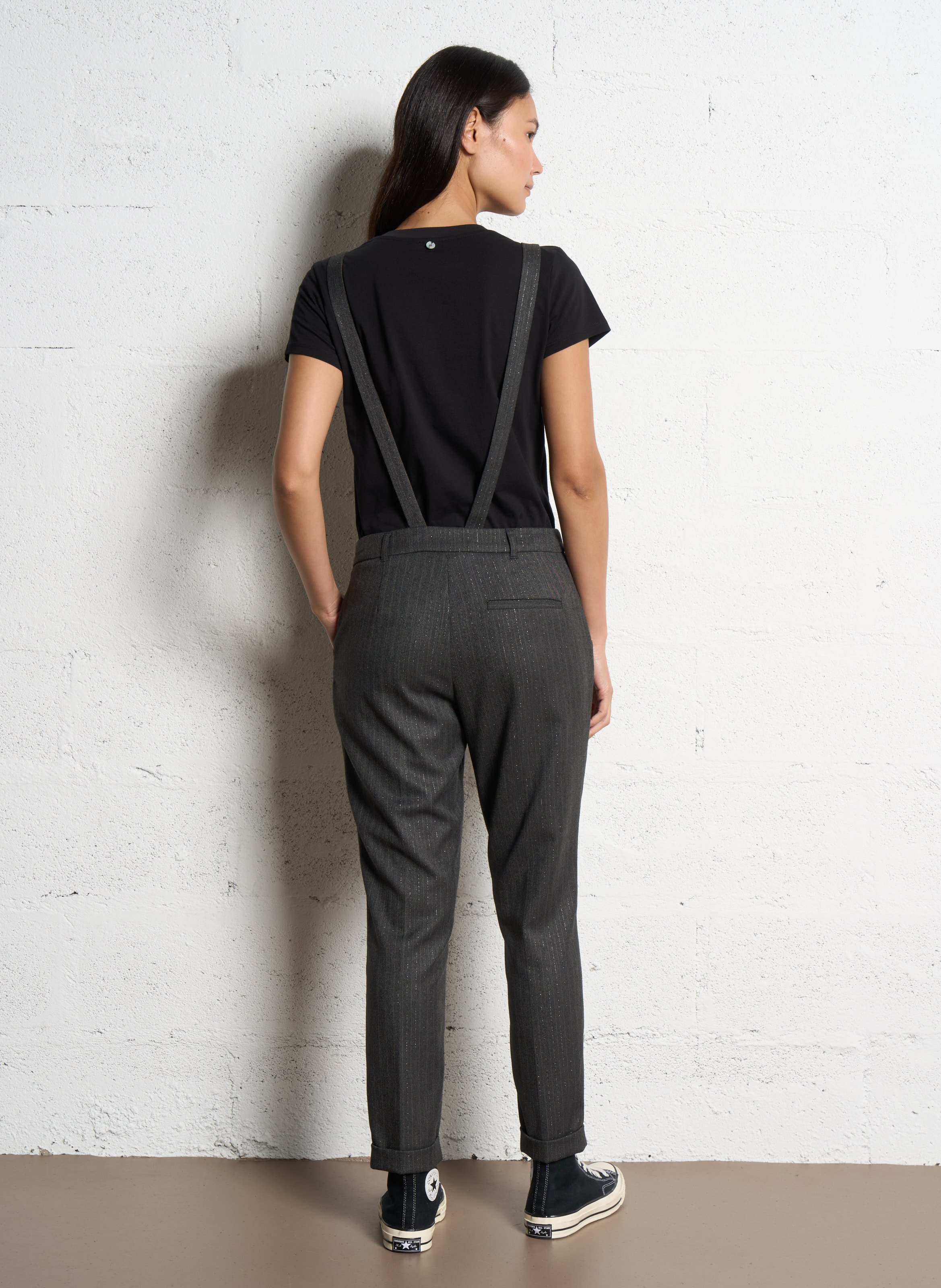 Combinaison droite à rayures métallisées ONE STEP Gris