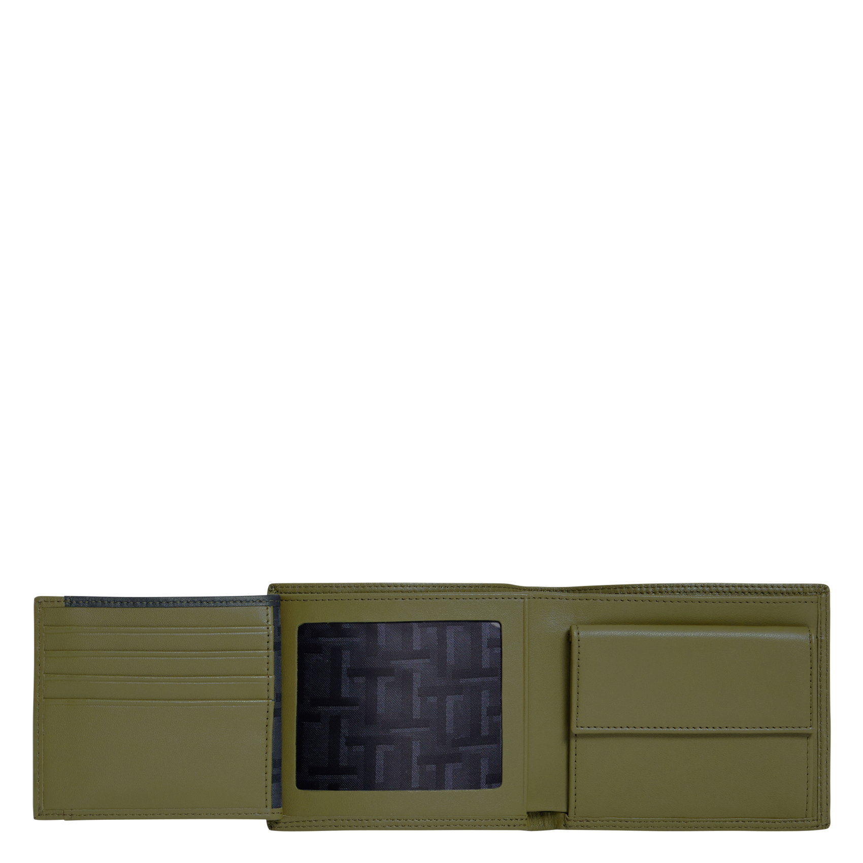 Gladde, leren portefeuille LE TANNEUR Veelkleurig