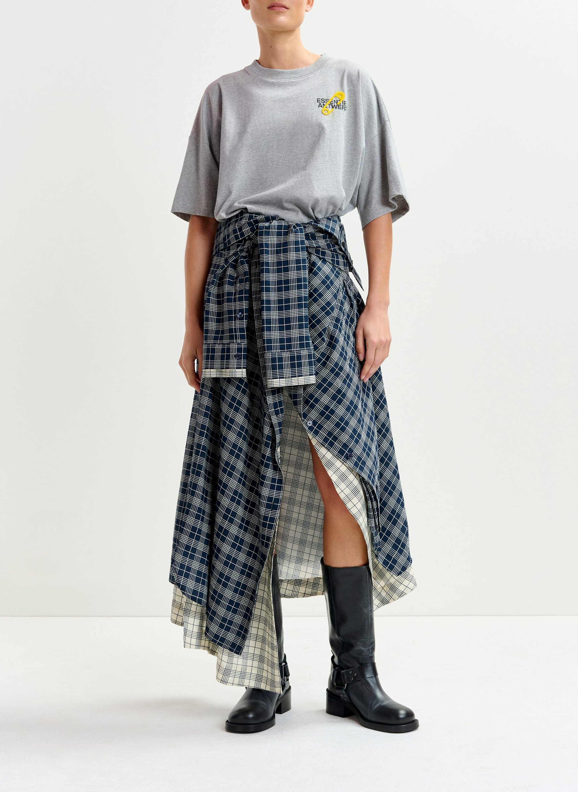 Round-neck organic cotton T-shirt ESSENTIEL ANTWERP Grey