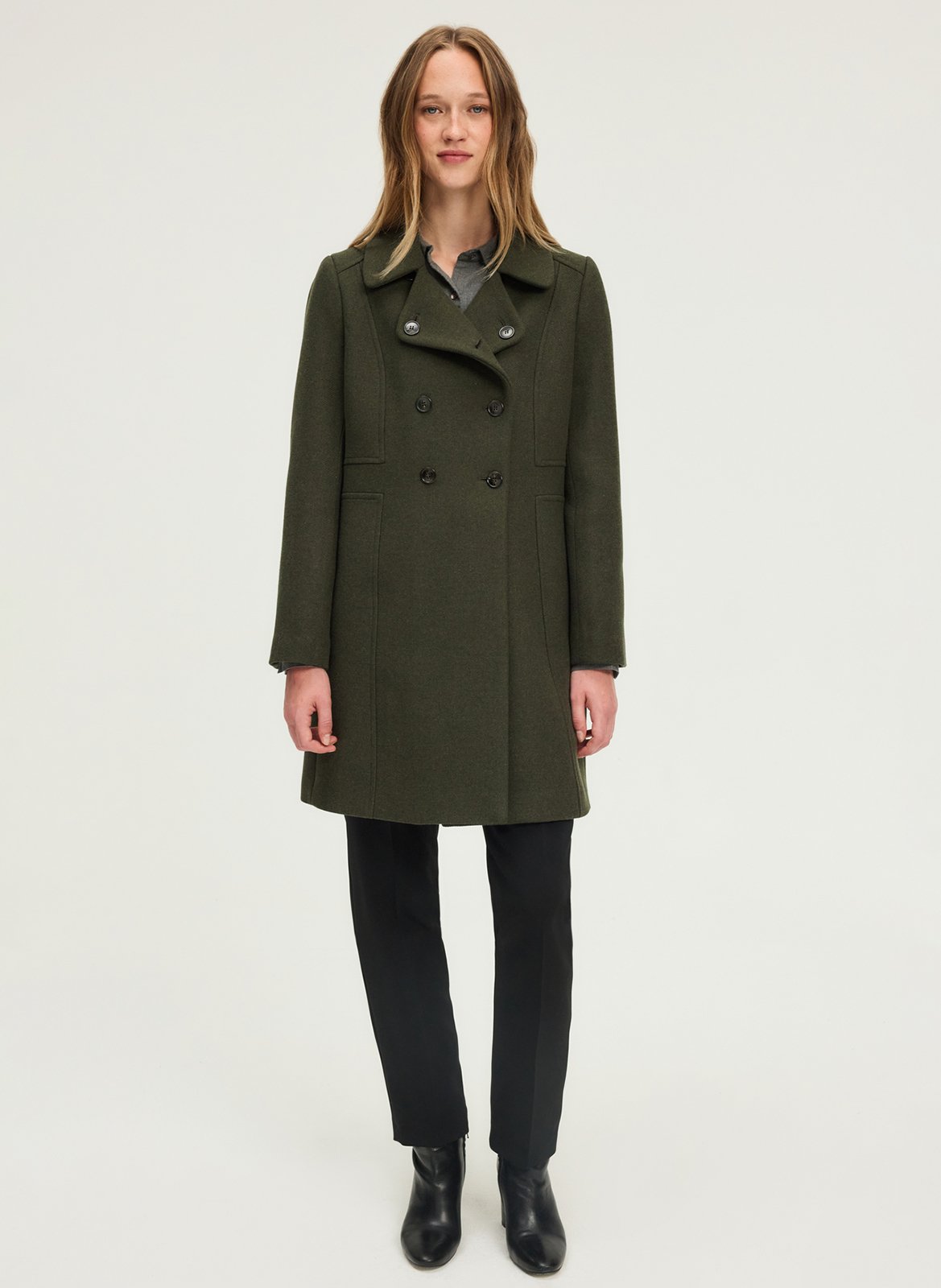 Alpaca wool coat  PABLO Khaki