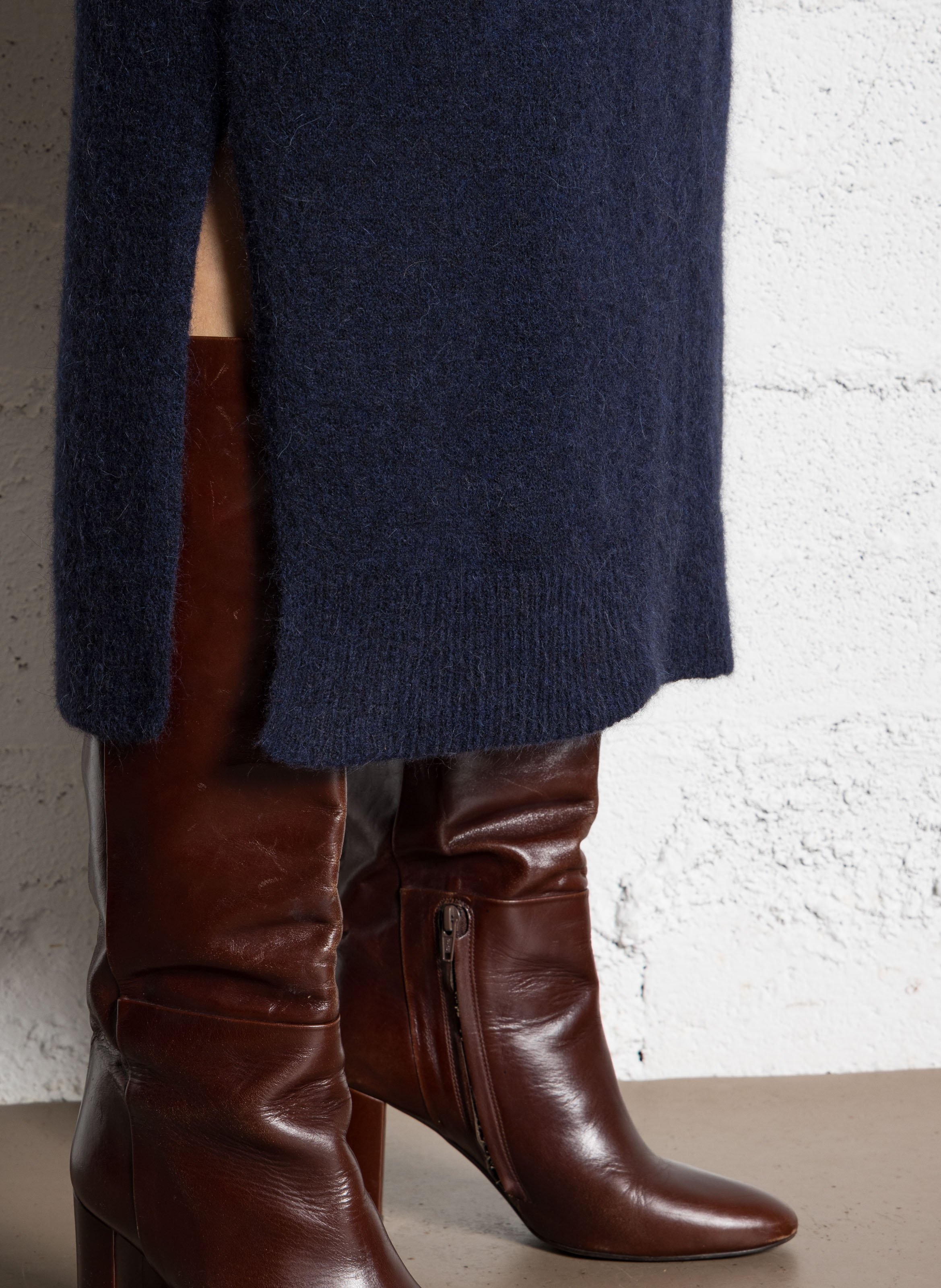 Long high-neck dress DES PETITS HAUTS Blue