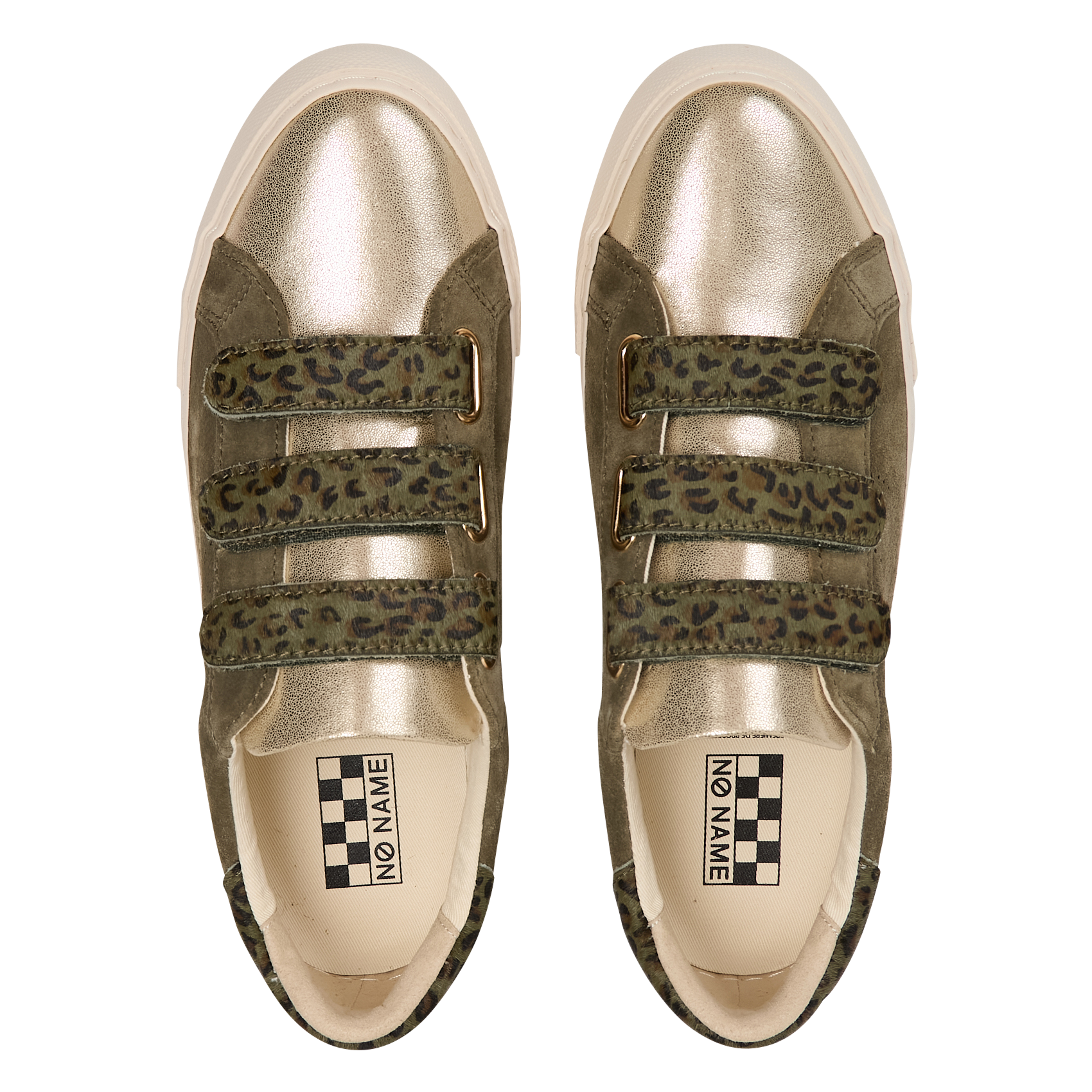 Zapatillas bajas de mezcla de piel NO NAME Caqui