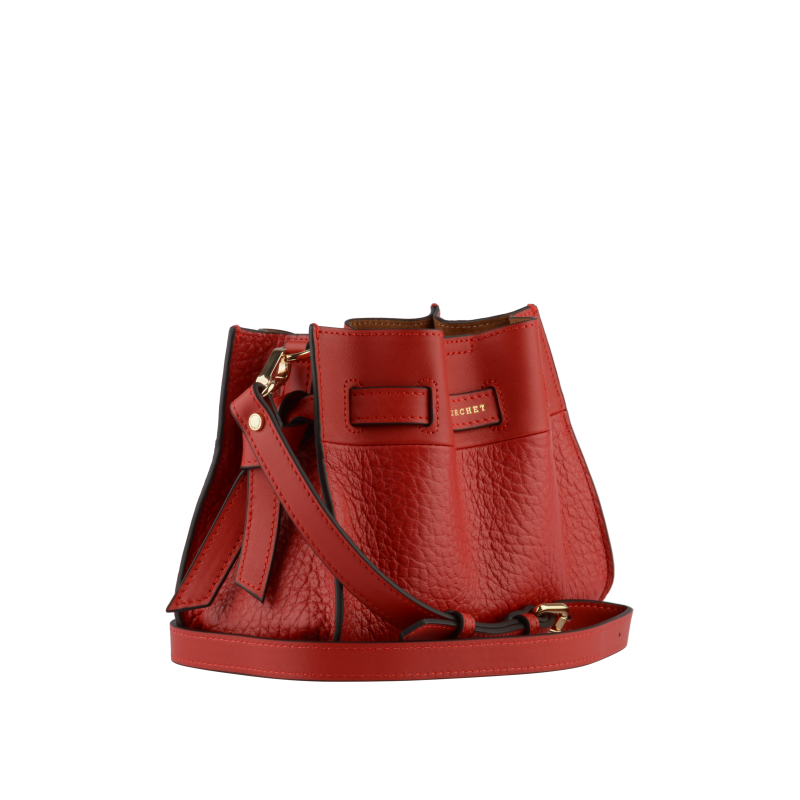 Shoulder bag - cowhide leather POURCHET Red