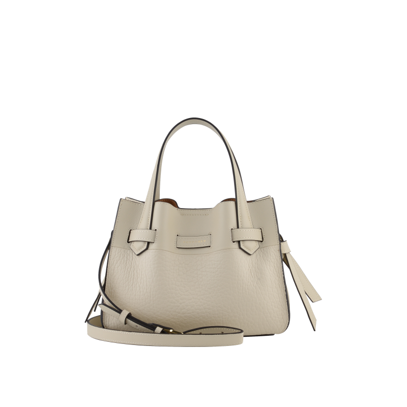 Handbag - cowhide leather Beige