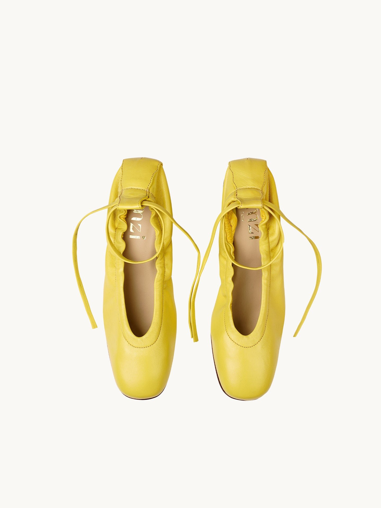 Heeled ballet flats in nappa leather EMZI PARIS Yellow