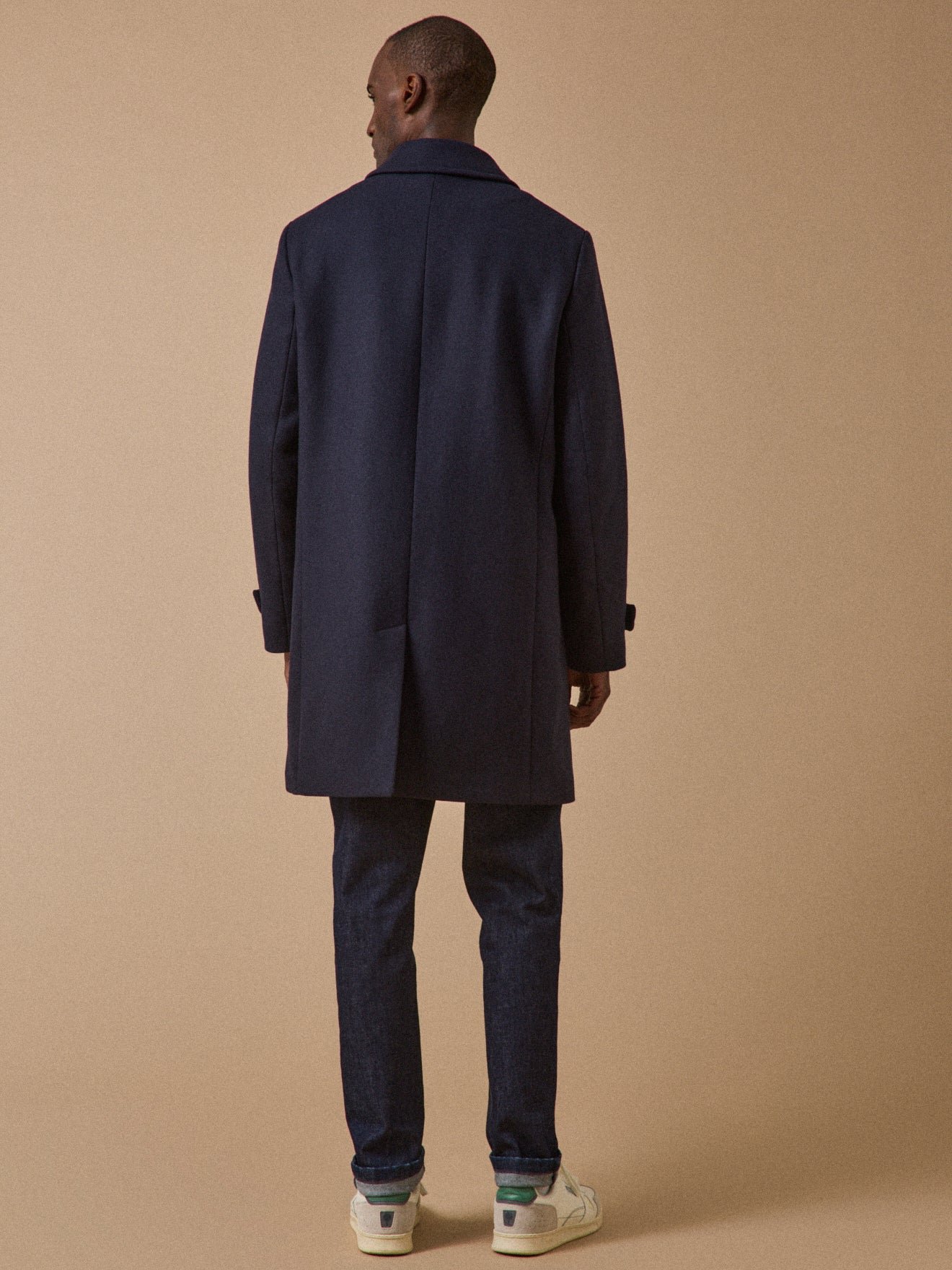 Woolen overcoat coat CYRILLUS Blue