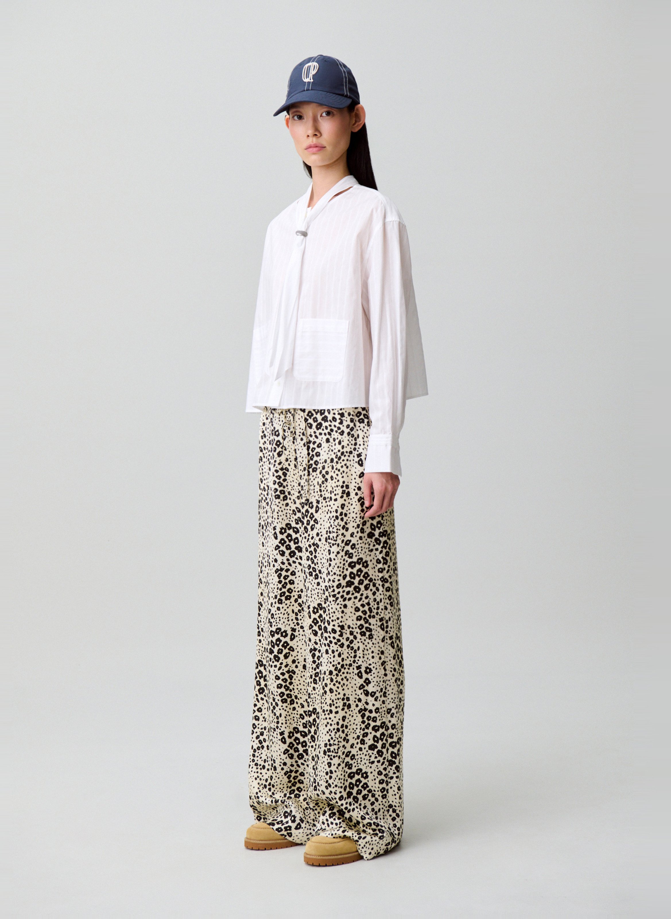 Chemise col rond en coton CLAUDIE PIERLOT Blanc