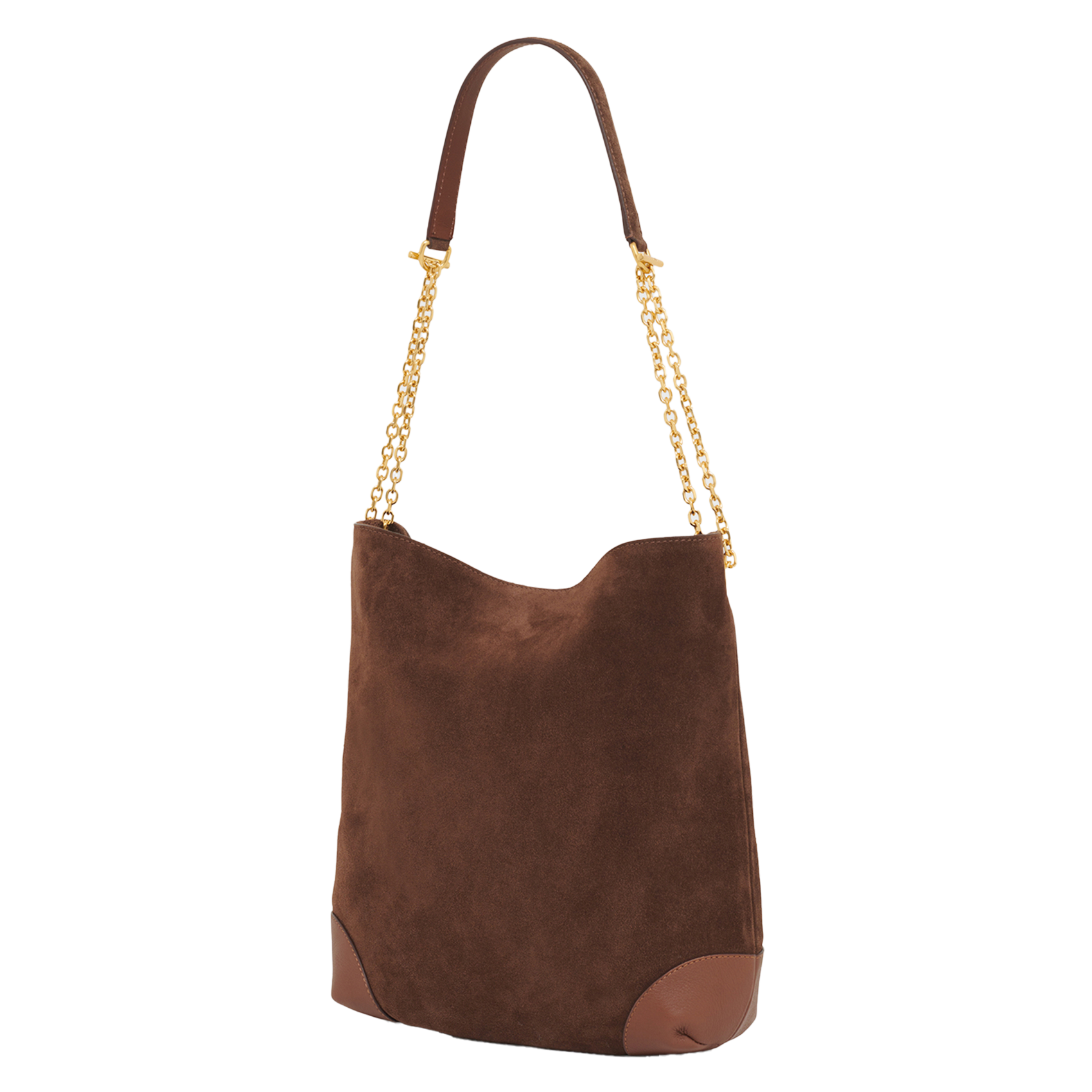 Plain suede leather hobo bag GERARD DAREL Brown