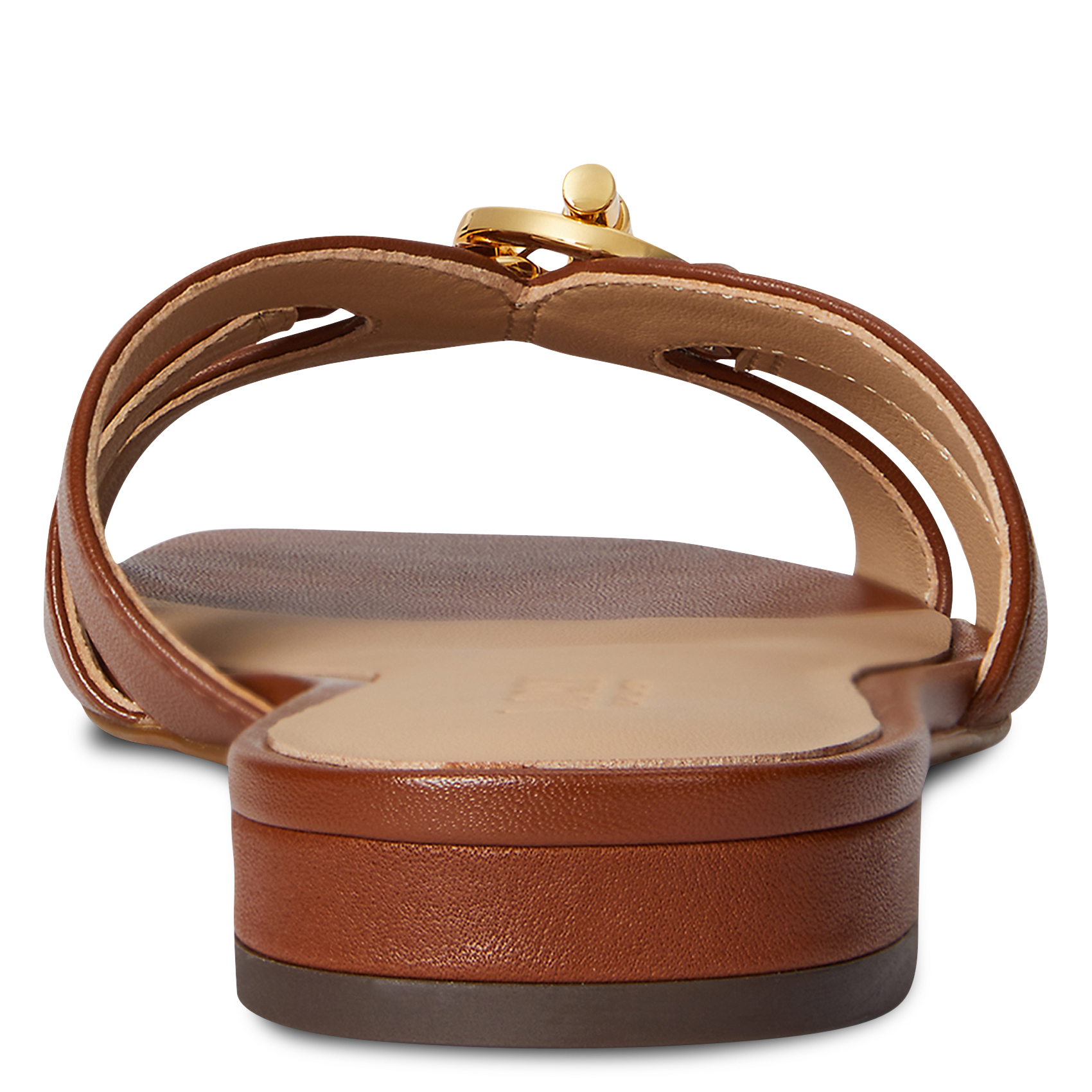 Sandales plates en cuir LAUREN RALPH LAUREN Marron