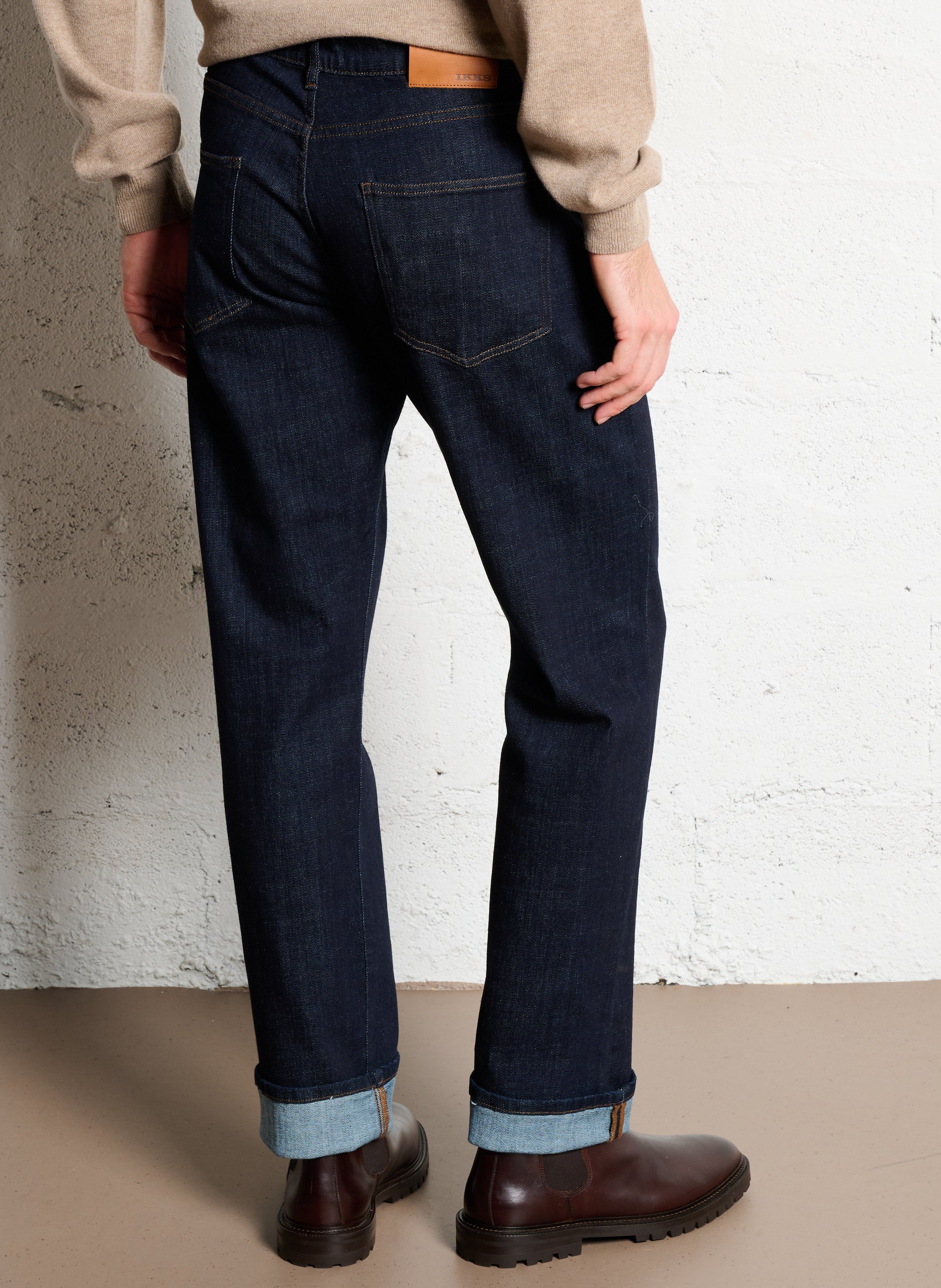 Cotton-blend straight jeans IKKS Blue