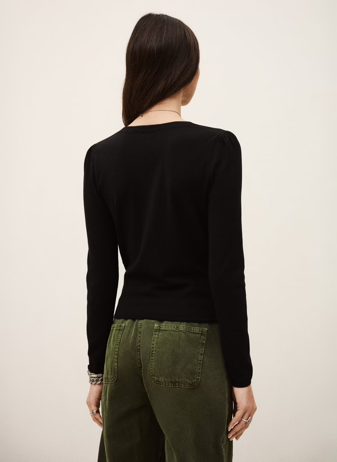 Uni wikkeltop met knopen BA&SH Zwart