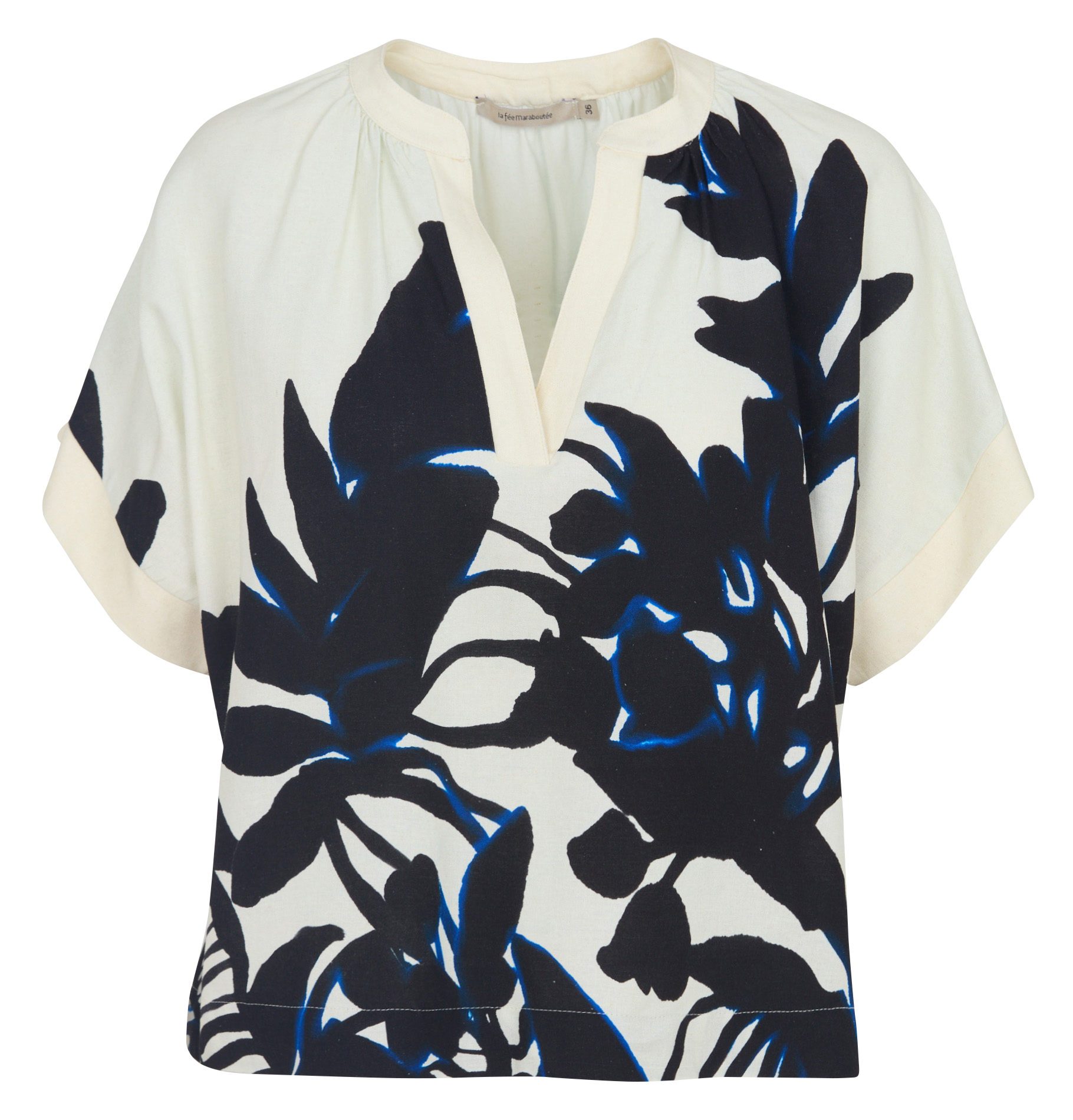 Top col tunisien  LA FEE MARABOUTEE Noir