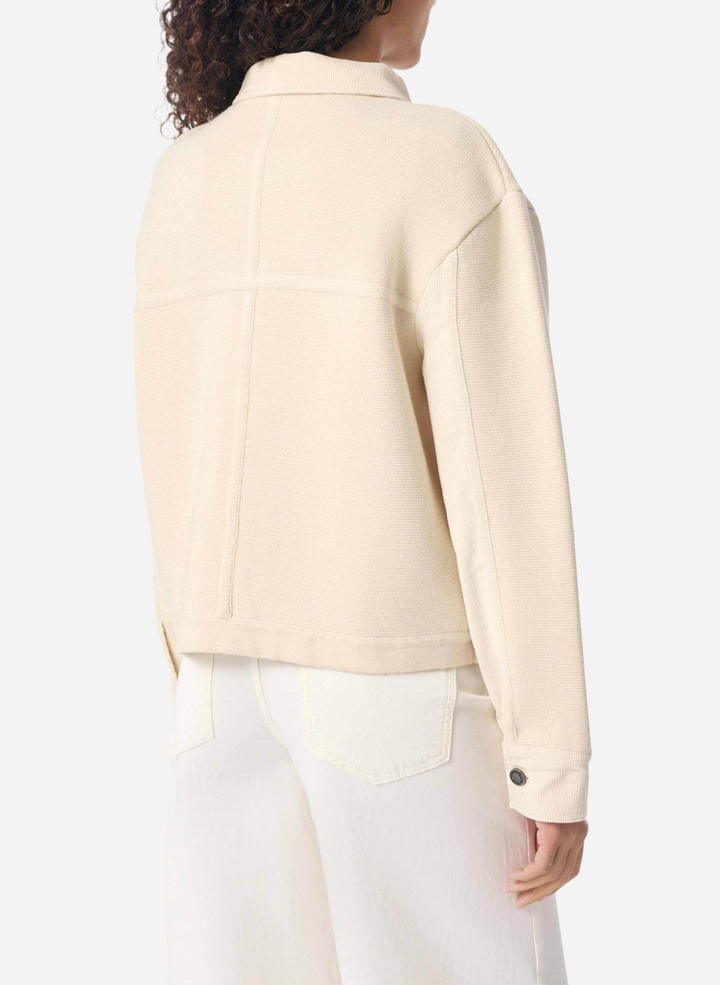 Straight wool-blend coat with classic collar White