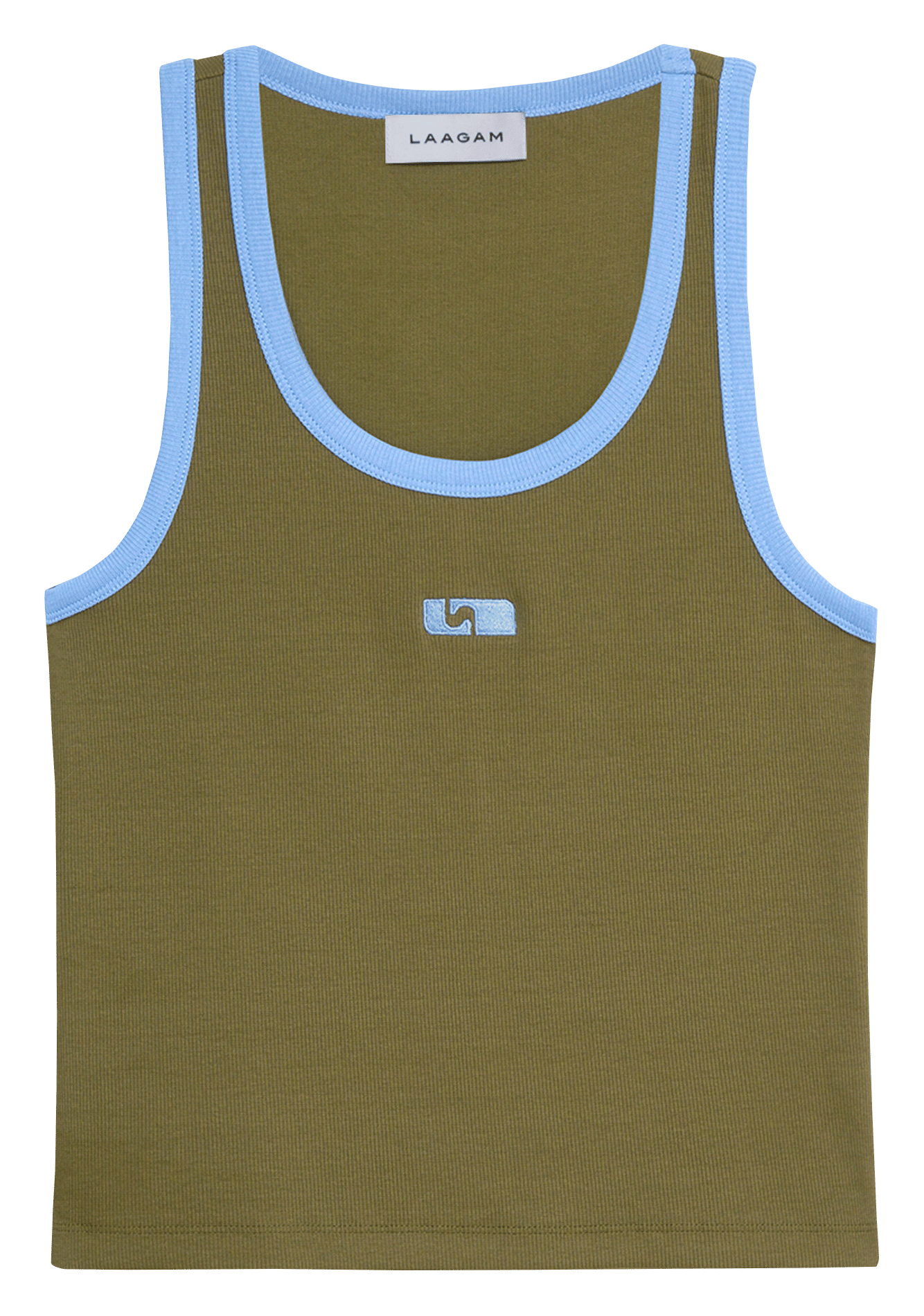 Gerade geschnittenes Tanktop aus Baumwoll-Mix LAAGAM Khaki