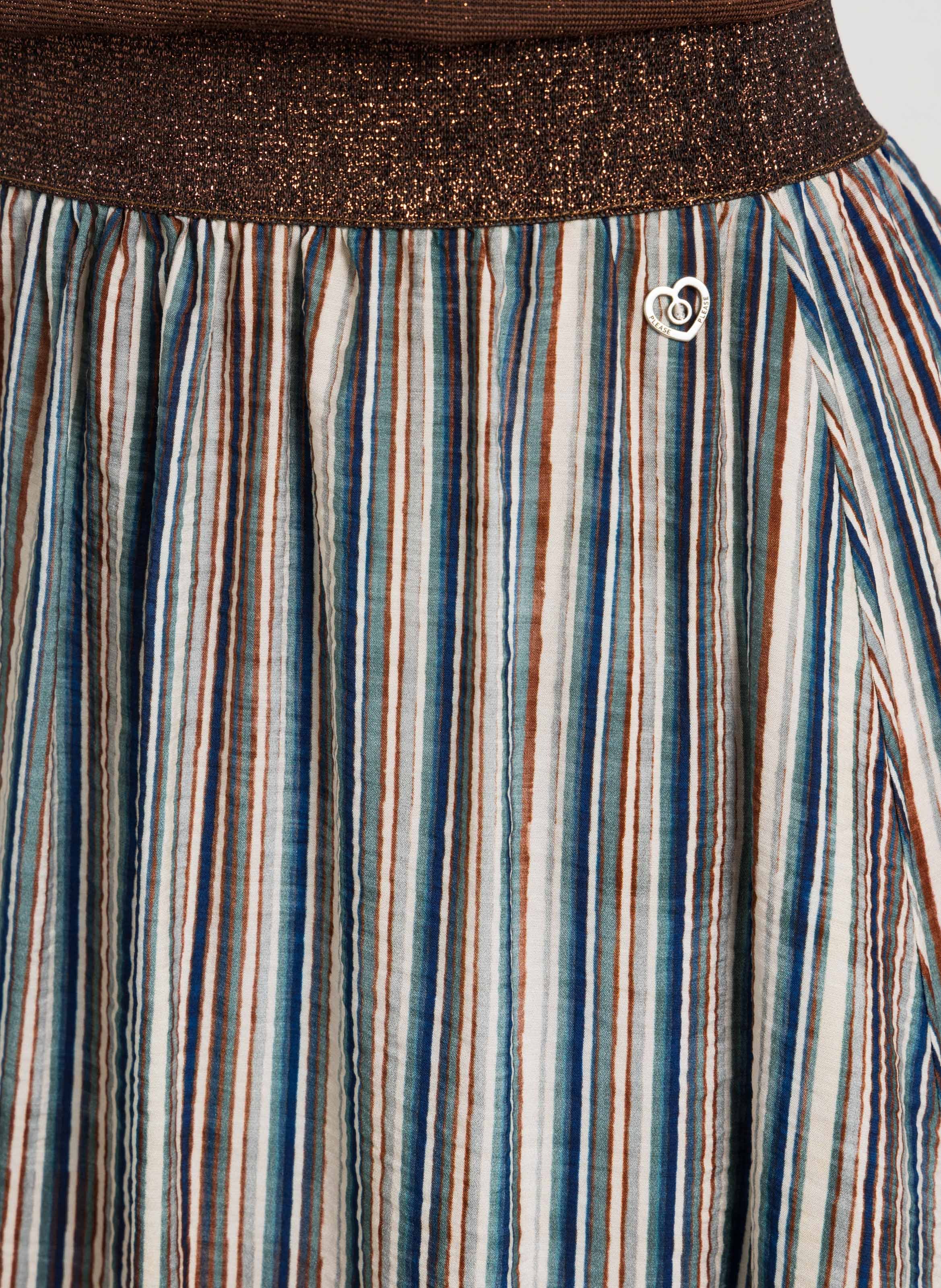 Ausgestellter, gestreifter Midirock PLEASE Mehrfarbig