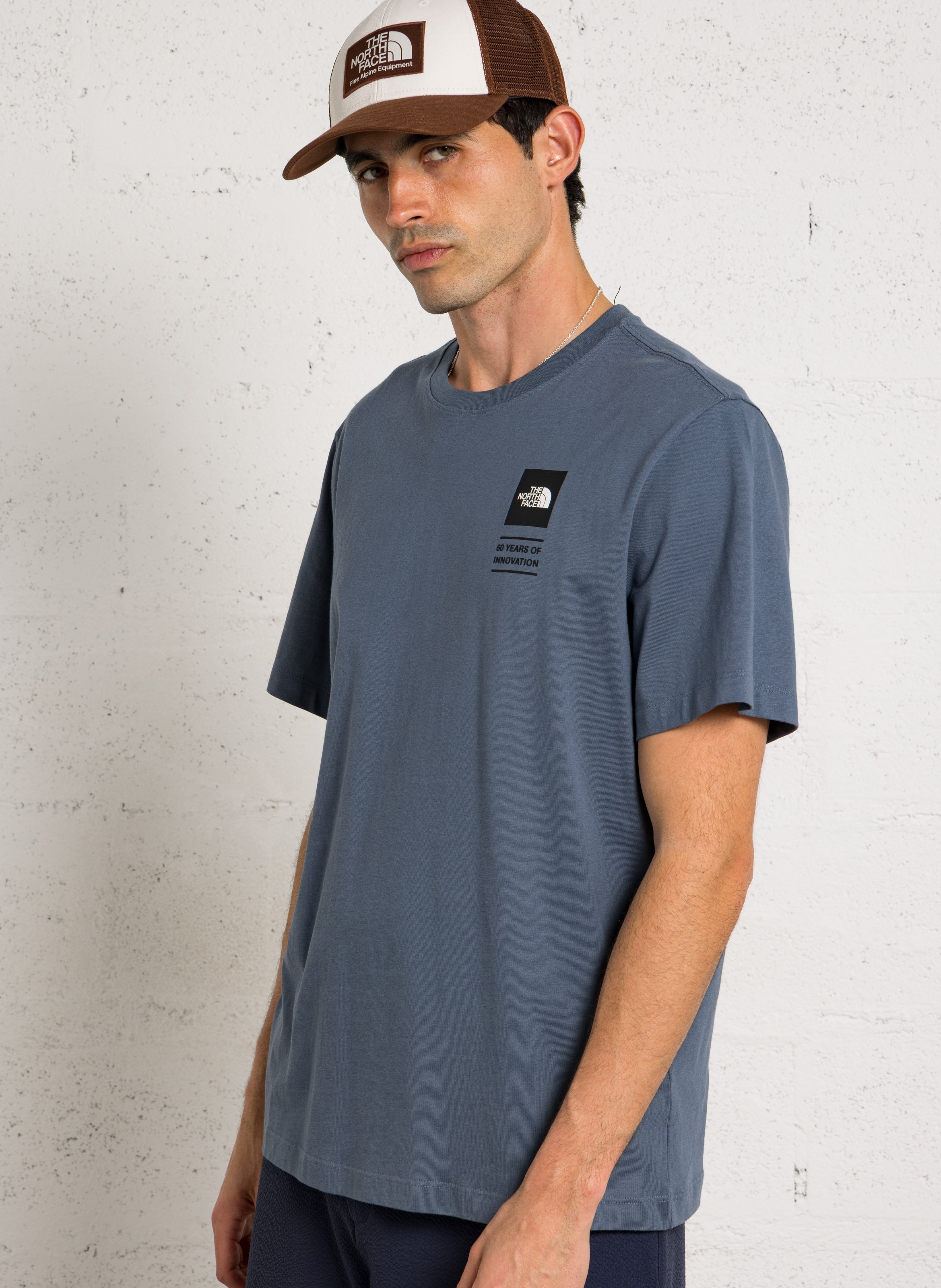 Tee-shirt droit col rond sérigraphié en coton THE NORTH FACE