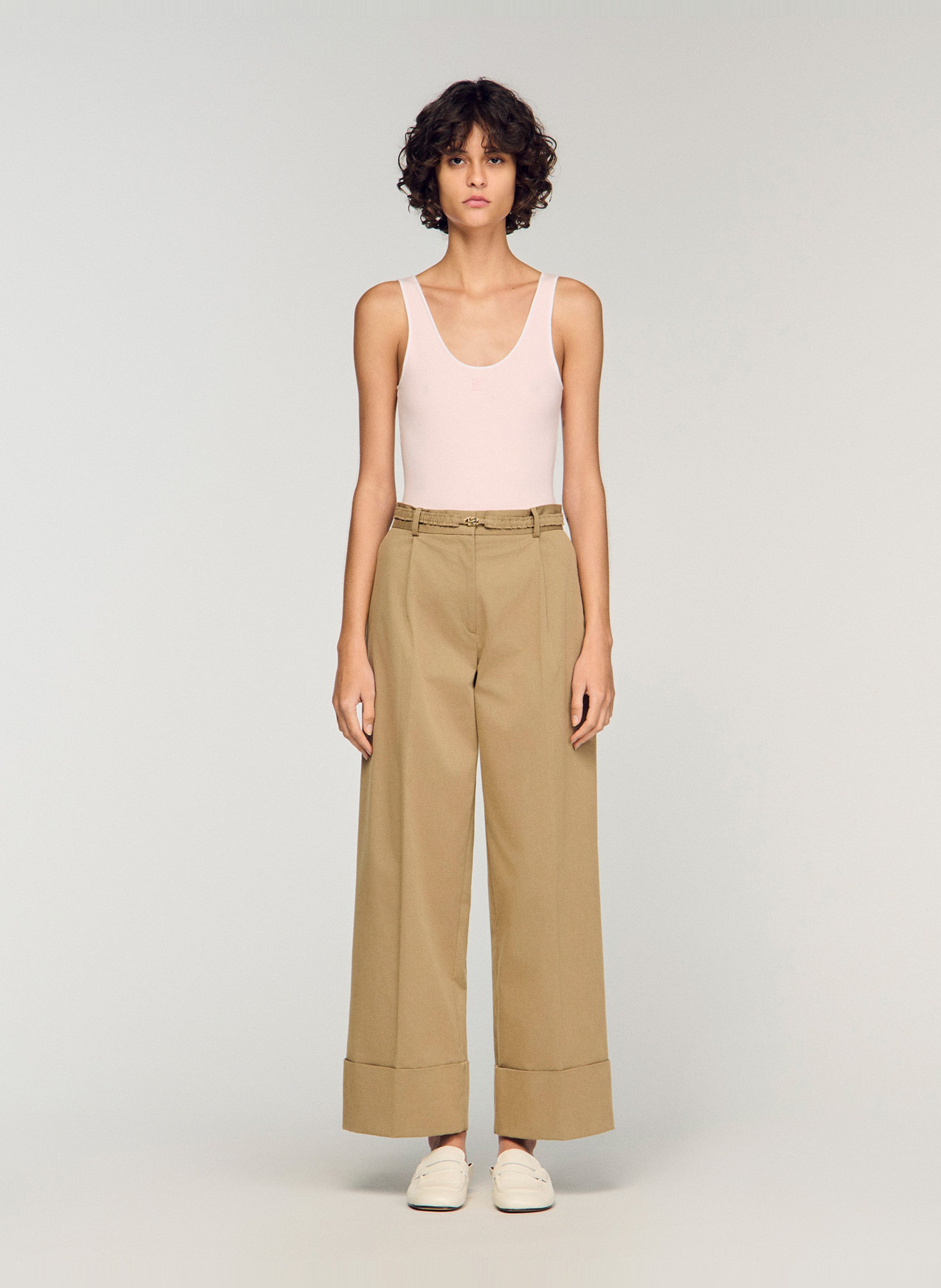 Chino van katoenmix SANDRO Beige