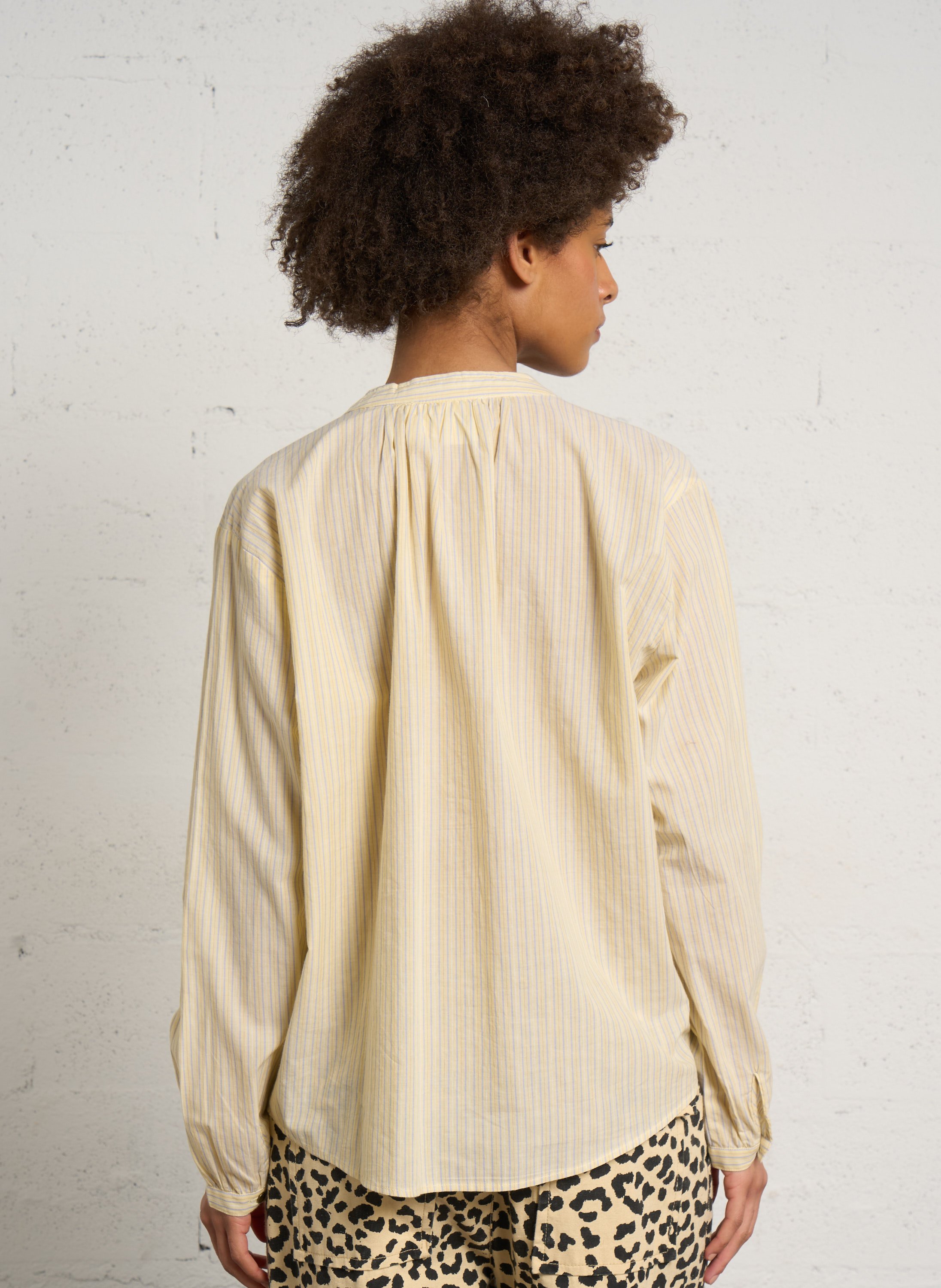 Norton printed straight trousers LEON & HARPER Brown