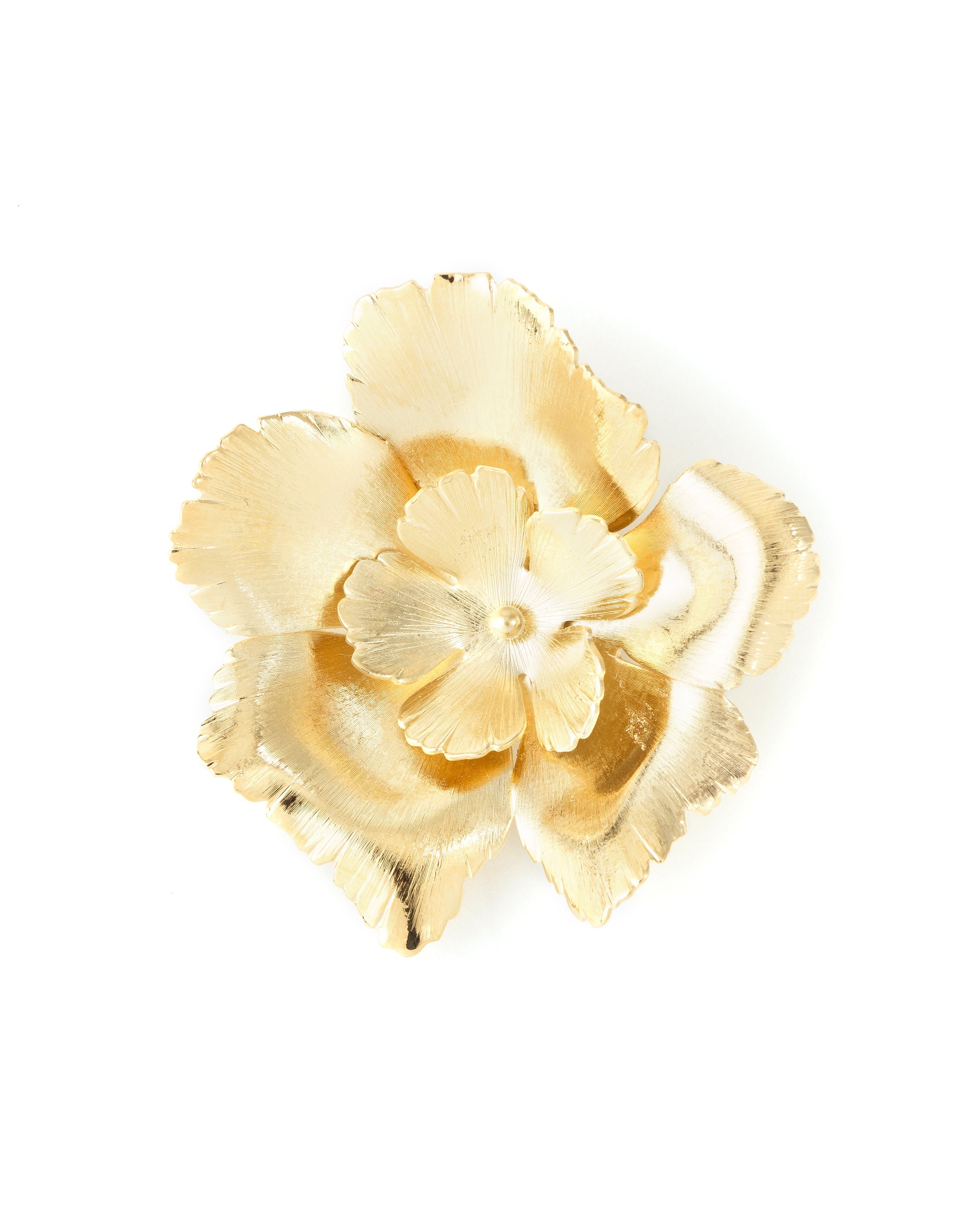 Silver-plated flower brooch MONSIEUR SIMONE