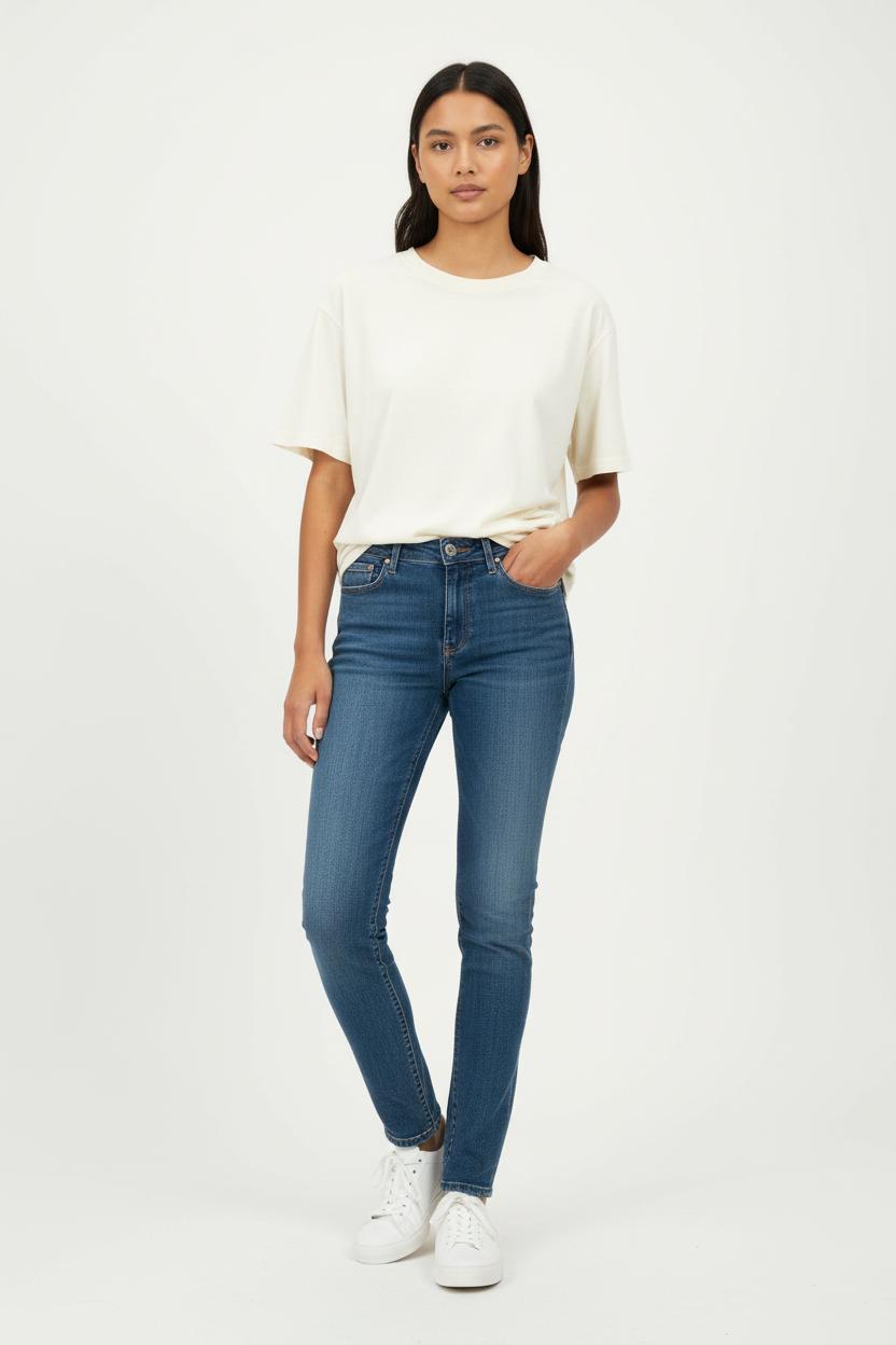 Cropped slim jeans with studs ACNE STUDIOS - Seconde Main Blue