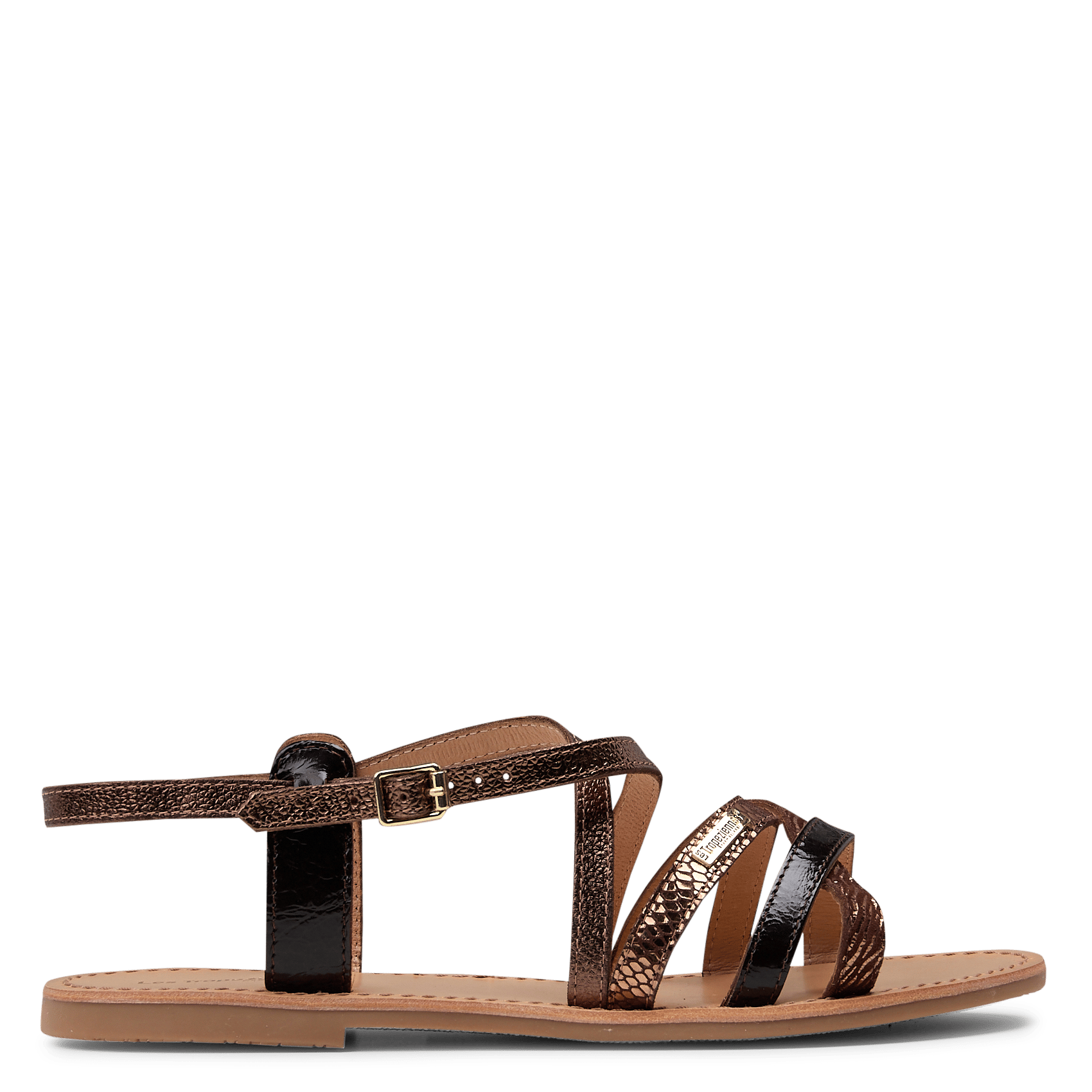 Platte sandalen van buffelleer LES TROPEZIENNES PAR M.BELARBI Bruin