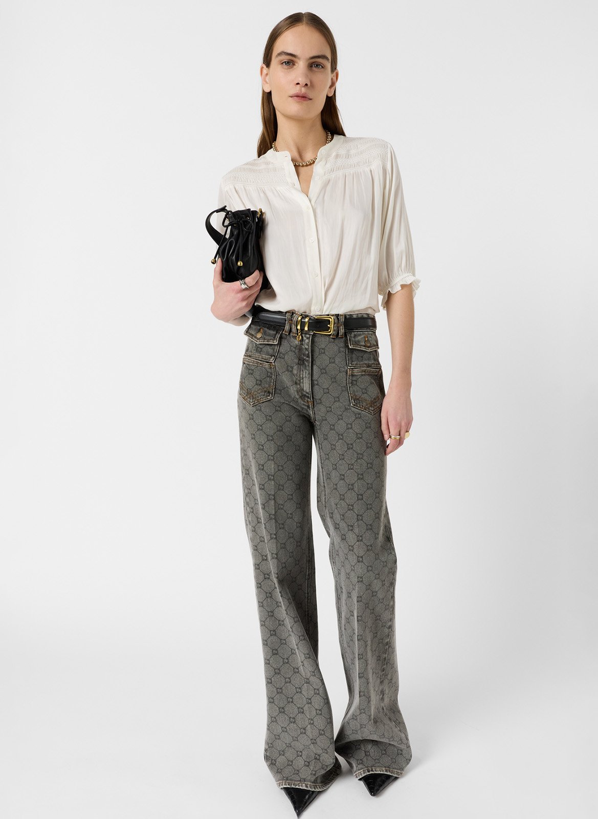 Straight cotton-blend pants GERARD DAREL Grey