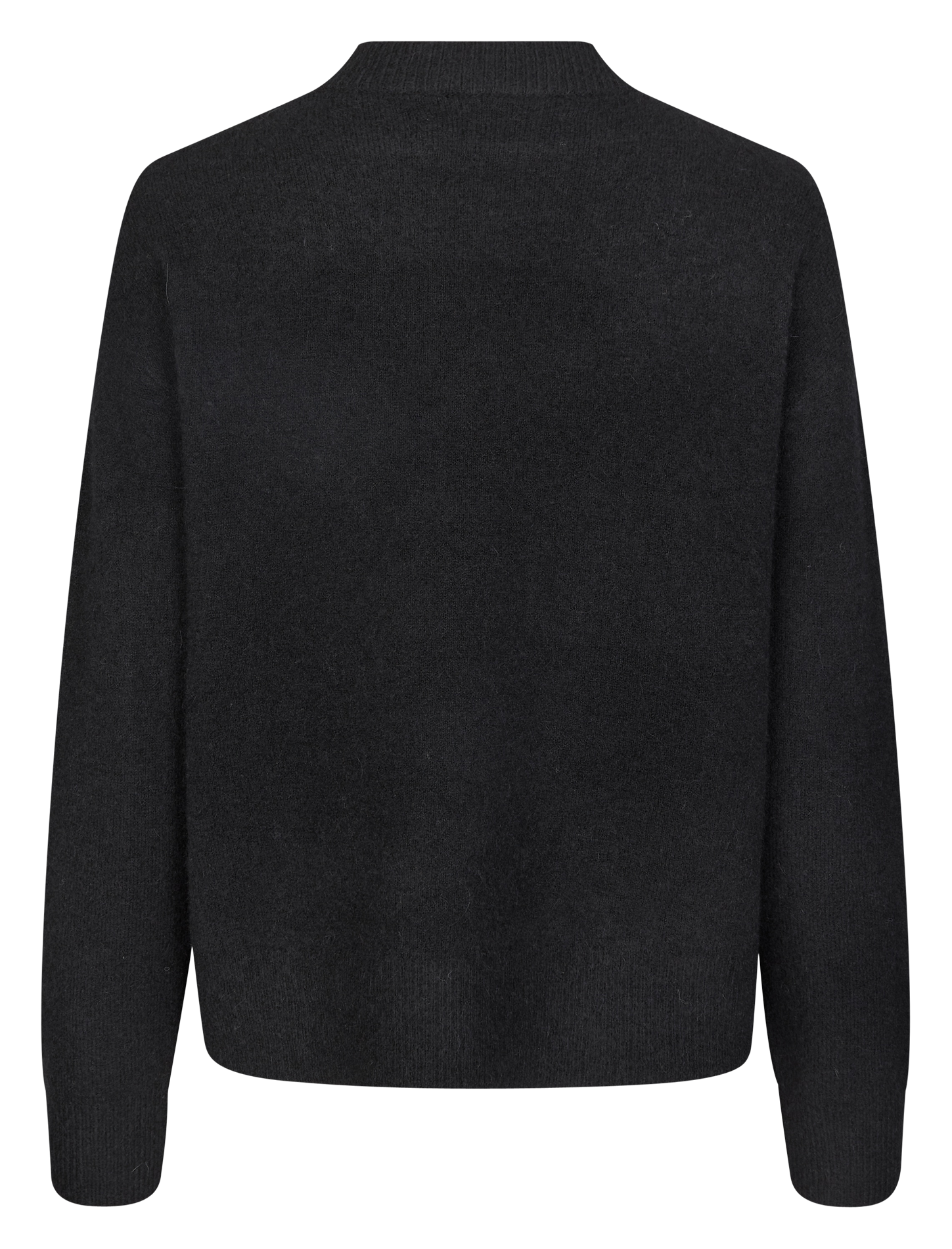 Caissa - Wollstrickpullover mit V-Ausschnitt und Details Schwarz