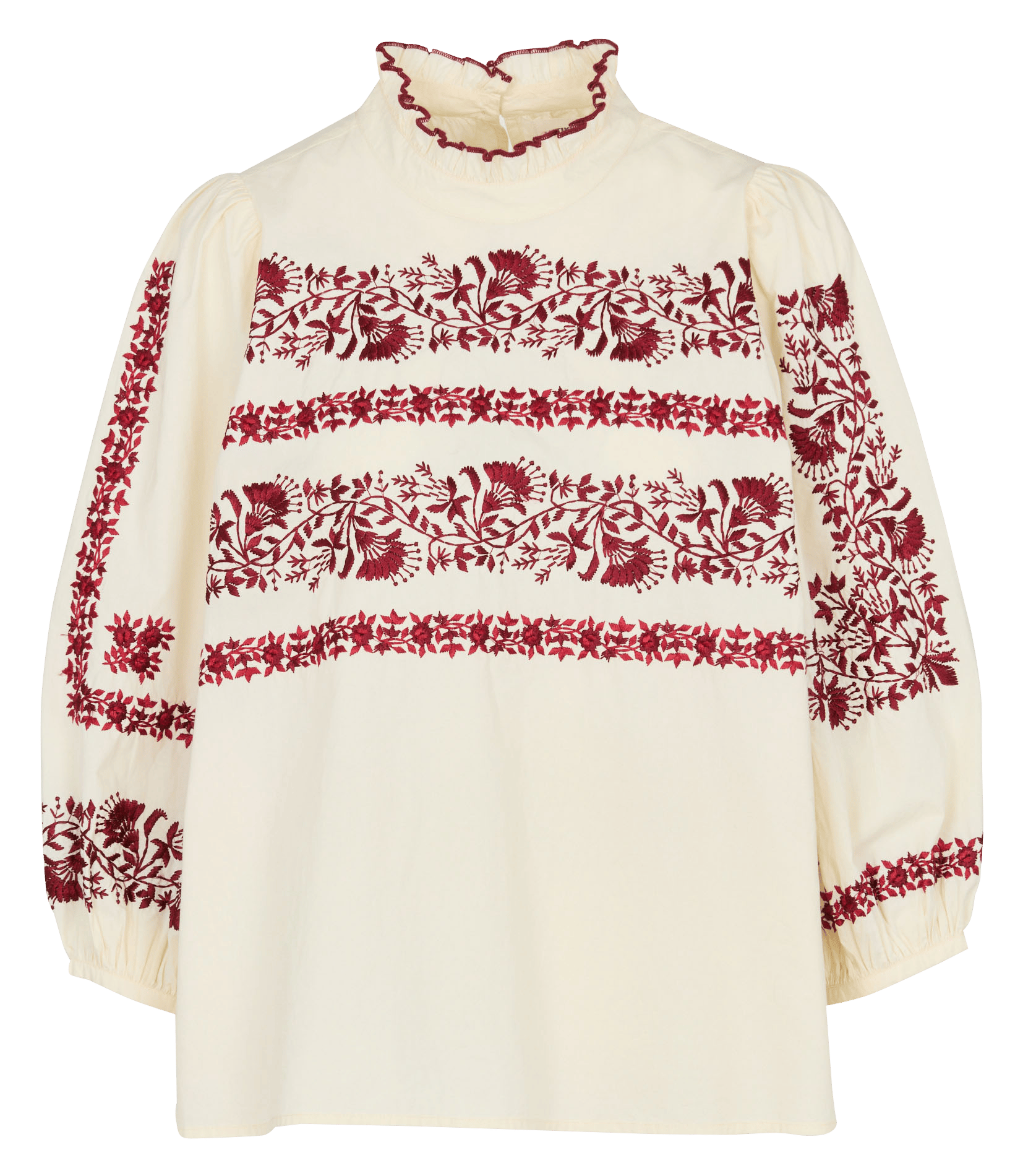 Loose-fit cotton top ANTIK BATIK White