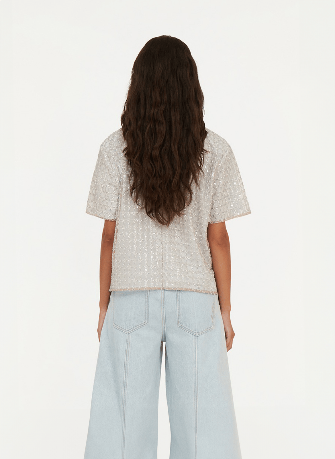 Top oversize brodé ROTATE Noir