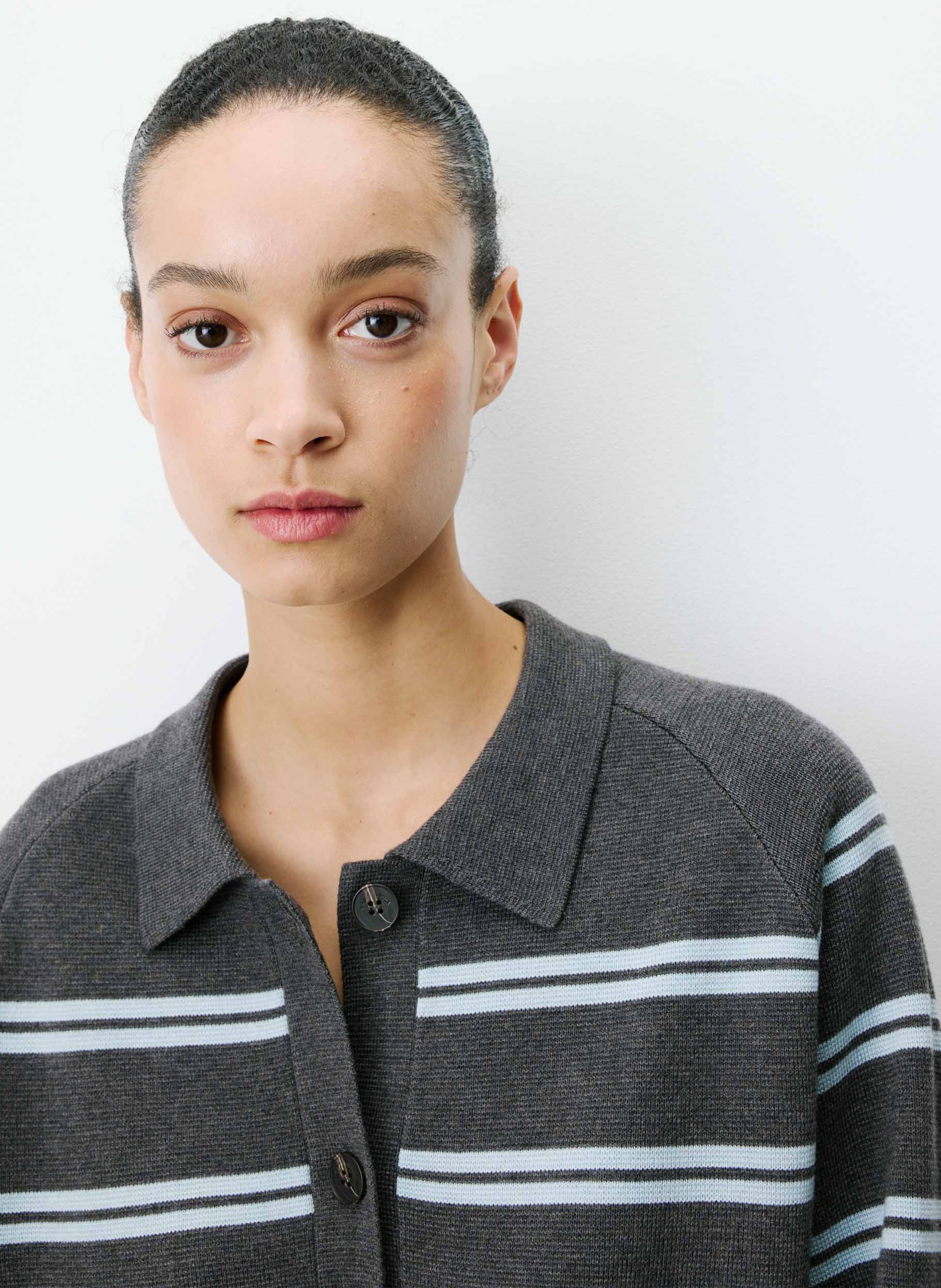 Oversized Striped Vest GRACE ET MILA Black