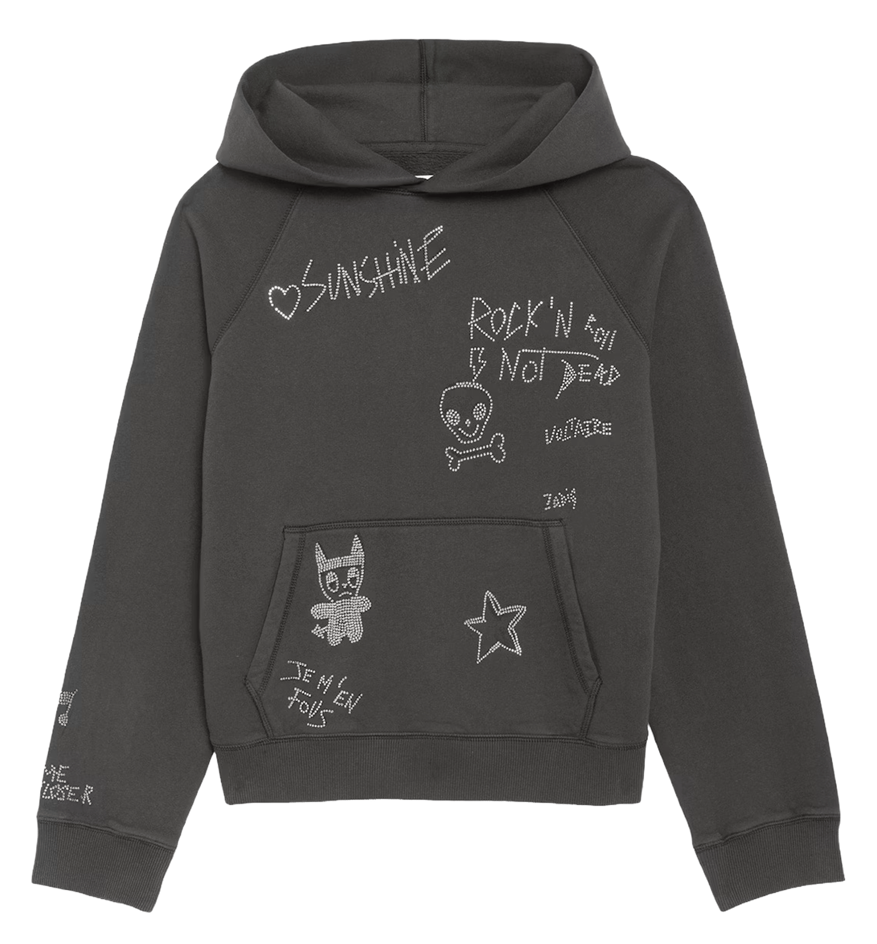 Sweater met ronde hals en borduursel ZADIG&VOLTAIRE Grijs