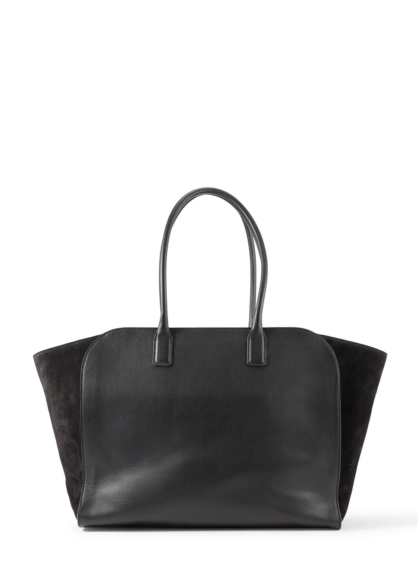 Ibiza grained leather tote bag with suede panel SAISON 1865