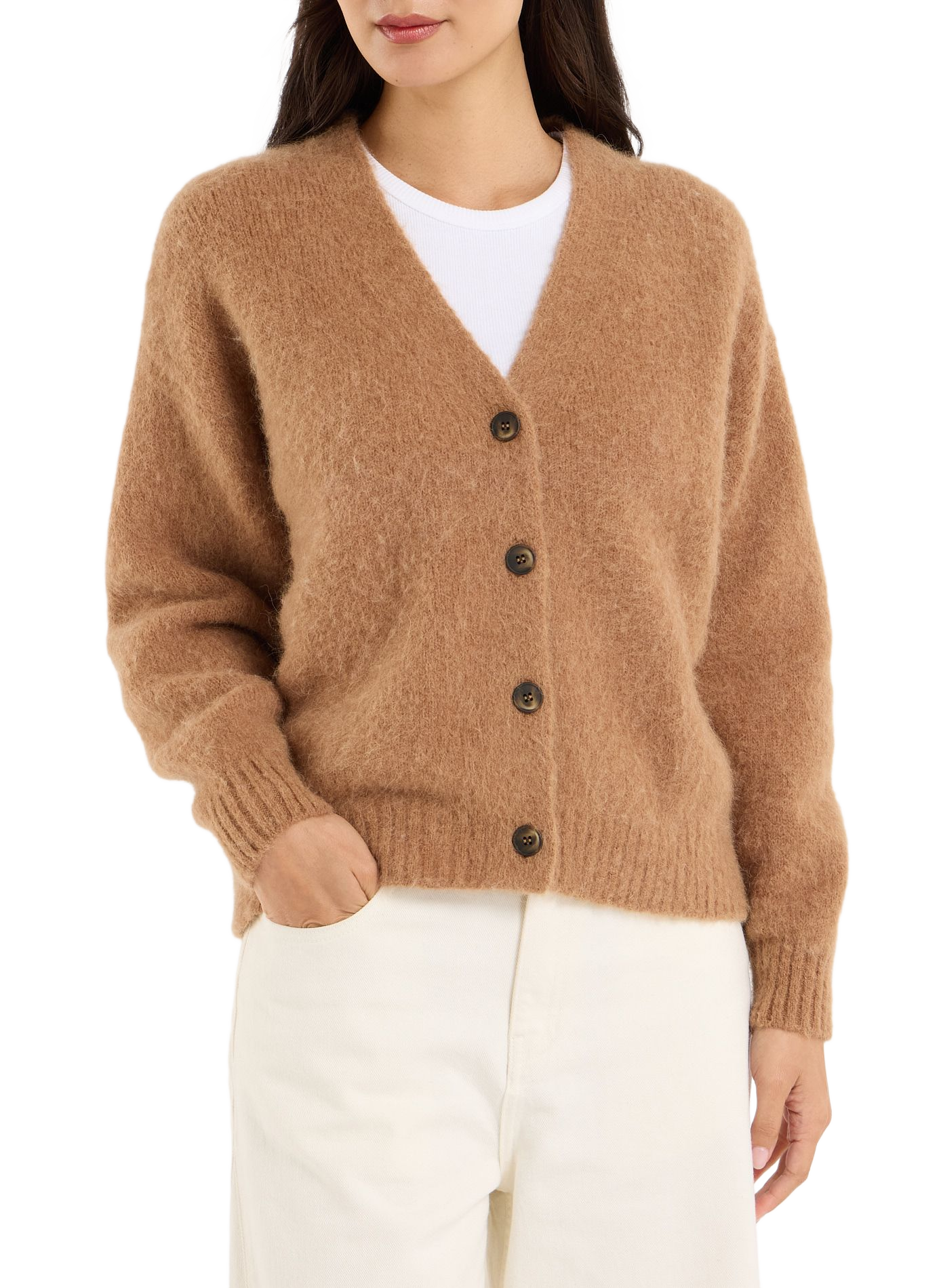 Wuley mohair and alpaca blend cardigan SAISON 1865 Brown