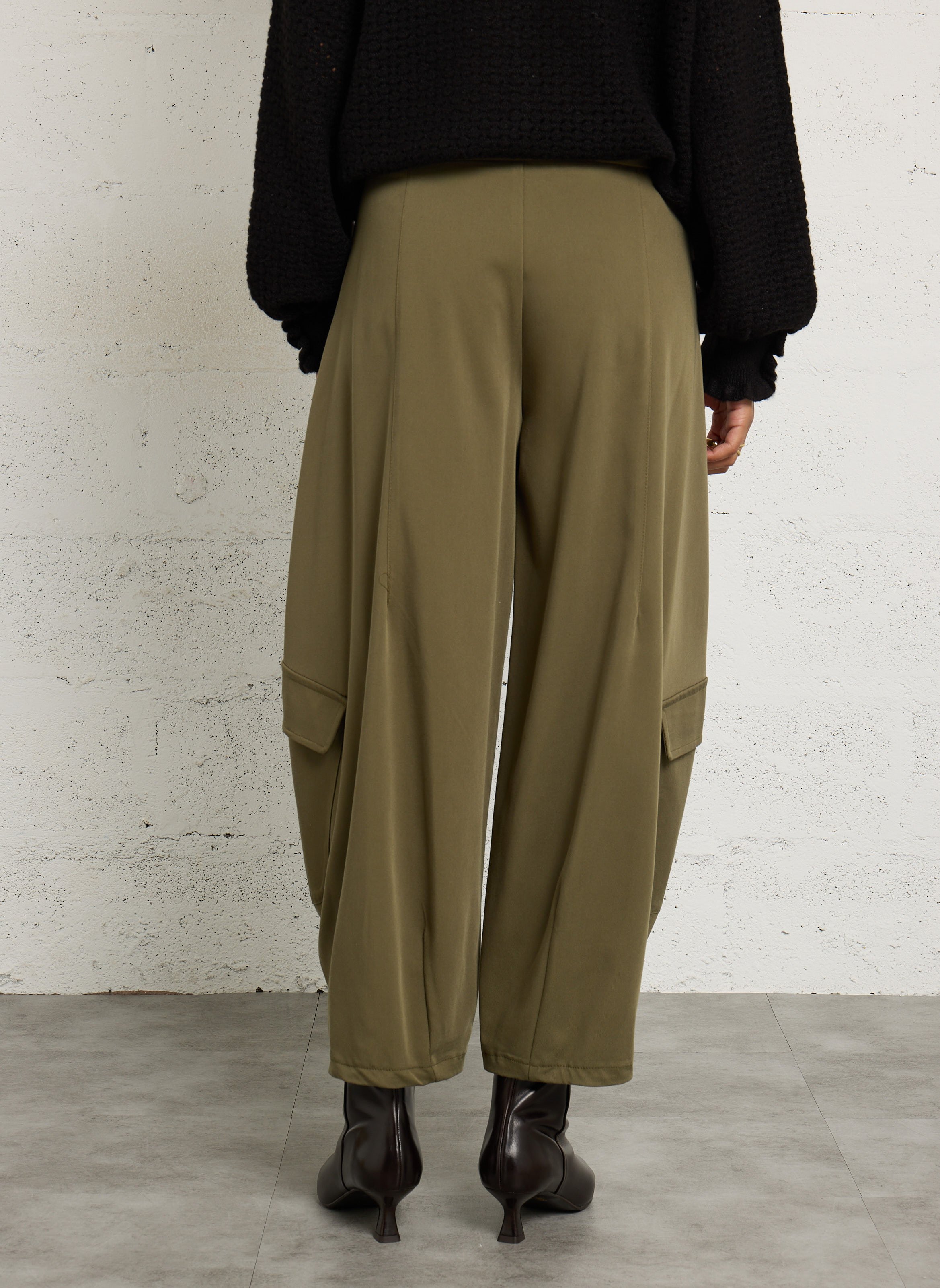 High-waisted wide-leg pants PLEASE Khaki