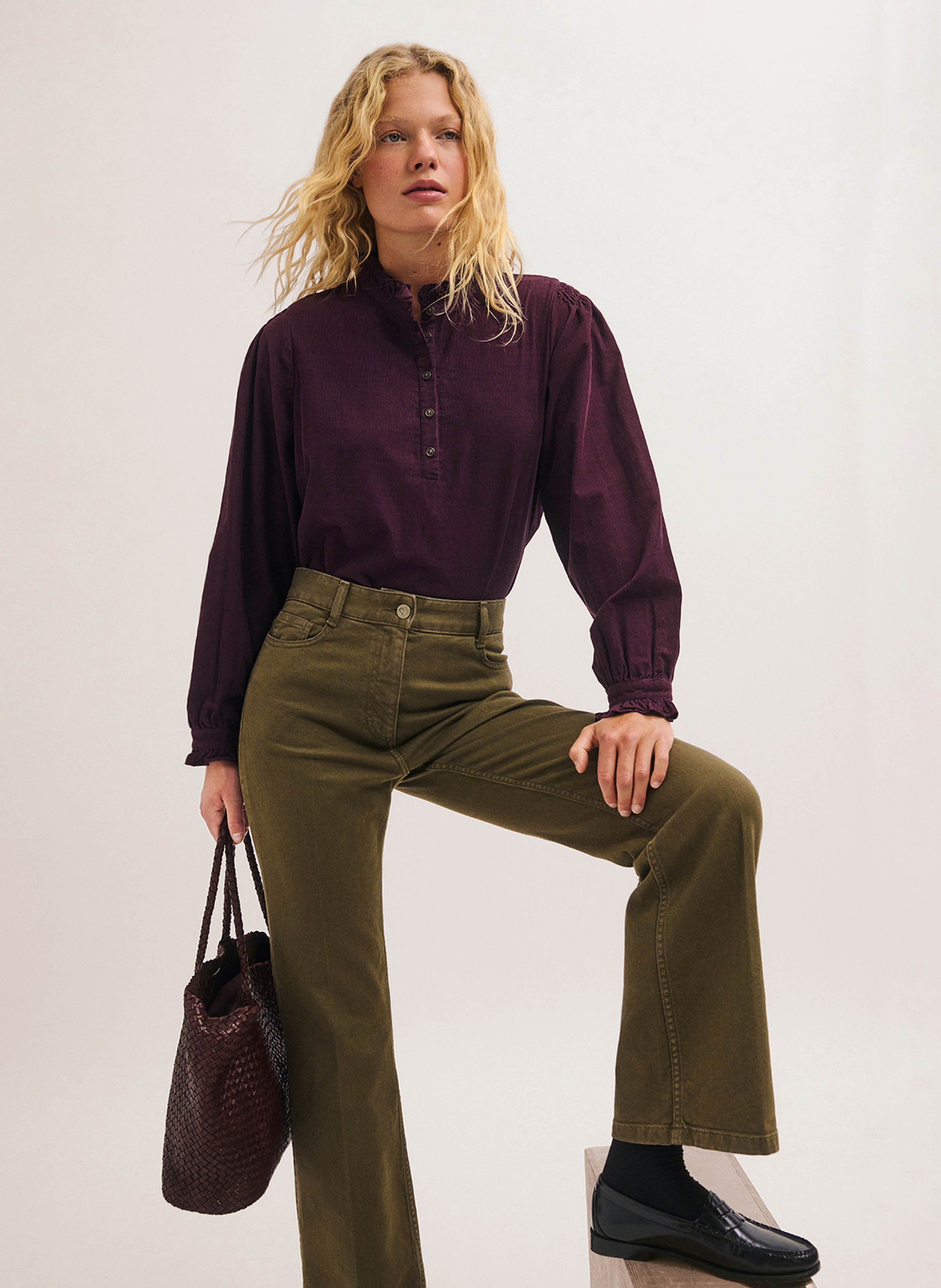 Ruimvallende, katoenen blouse PABLO Rood