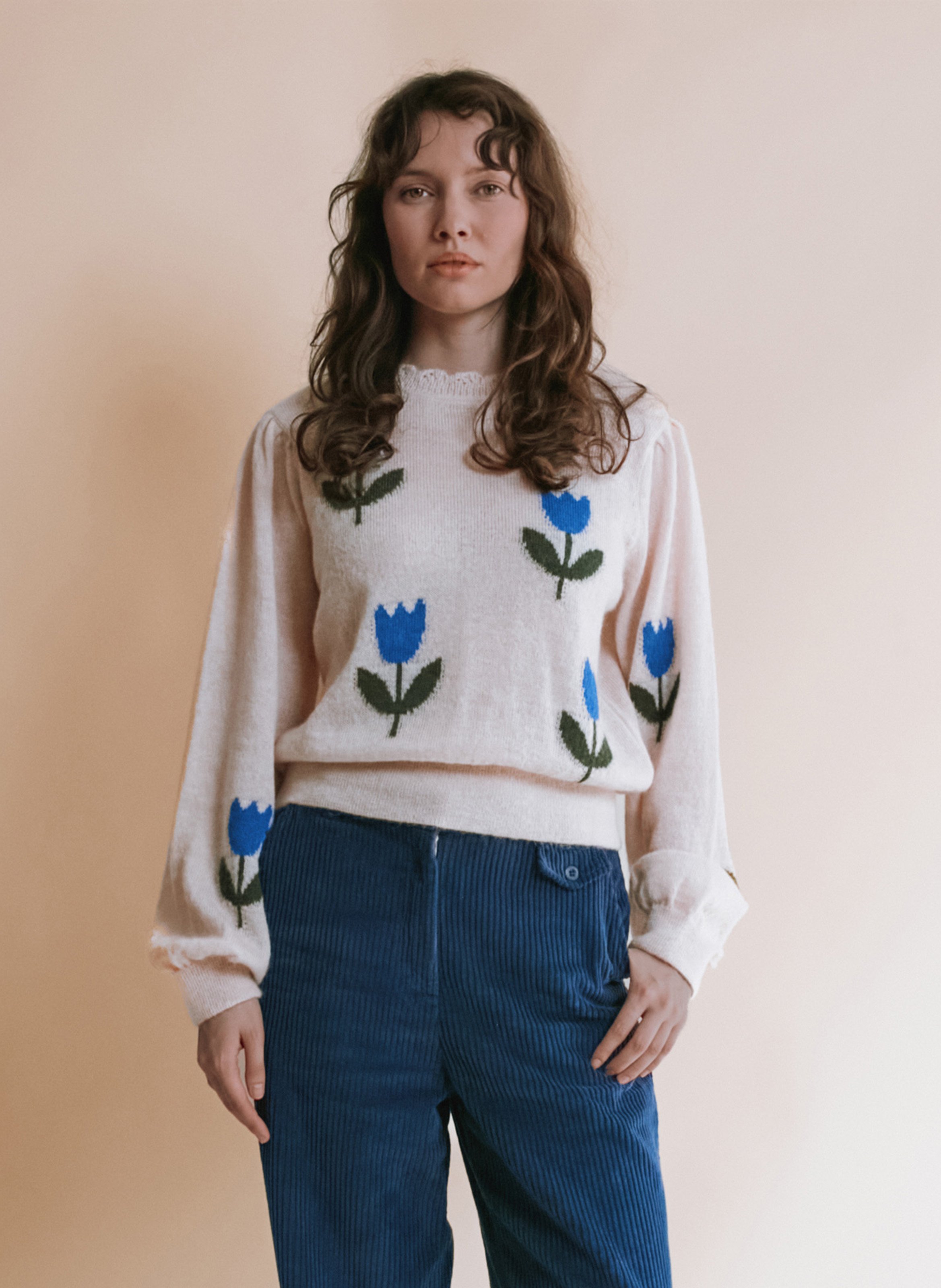 Round-neck wool-blend sweater EMILE ET IDA