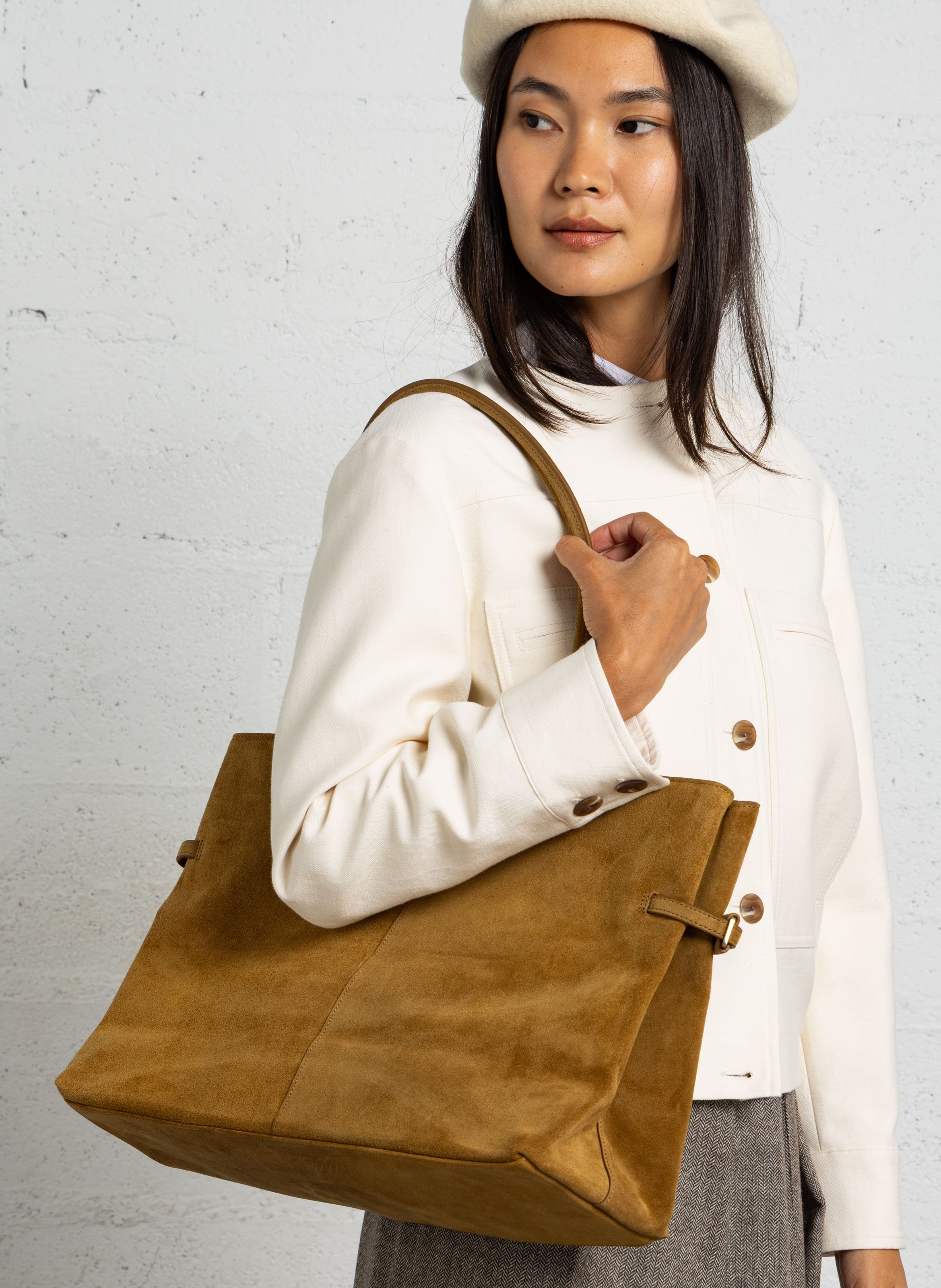 Shopper van leer NAT & NIN Bruin