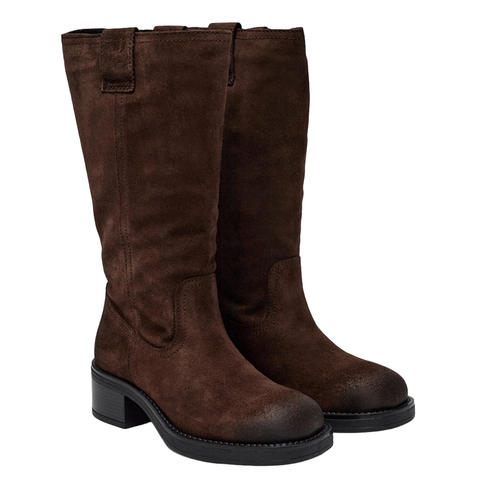 Bottes plates en cuir de vachette PAVEMENT Marron