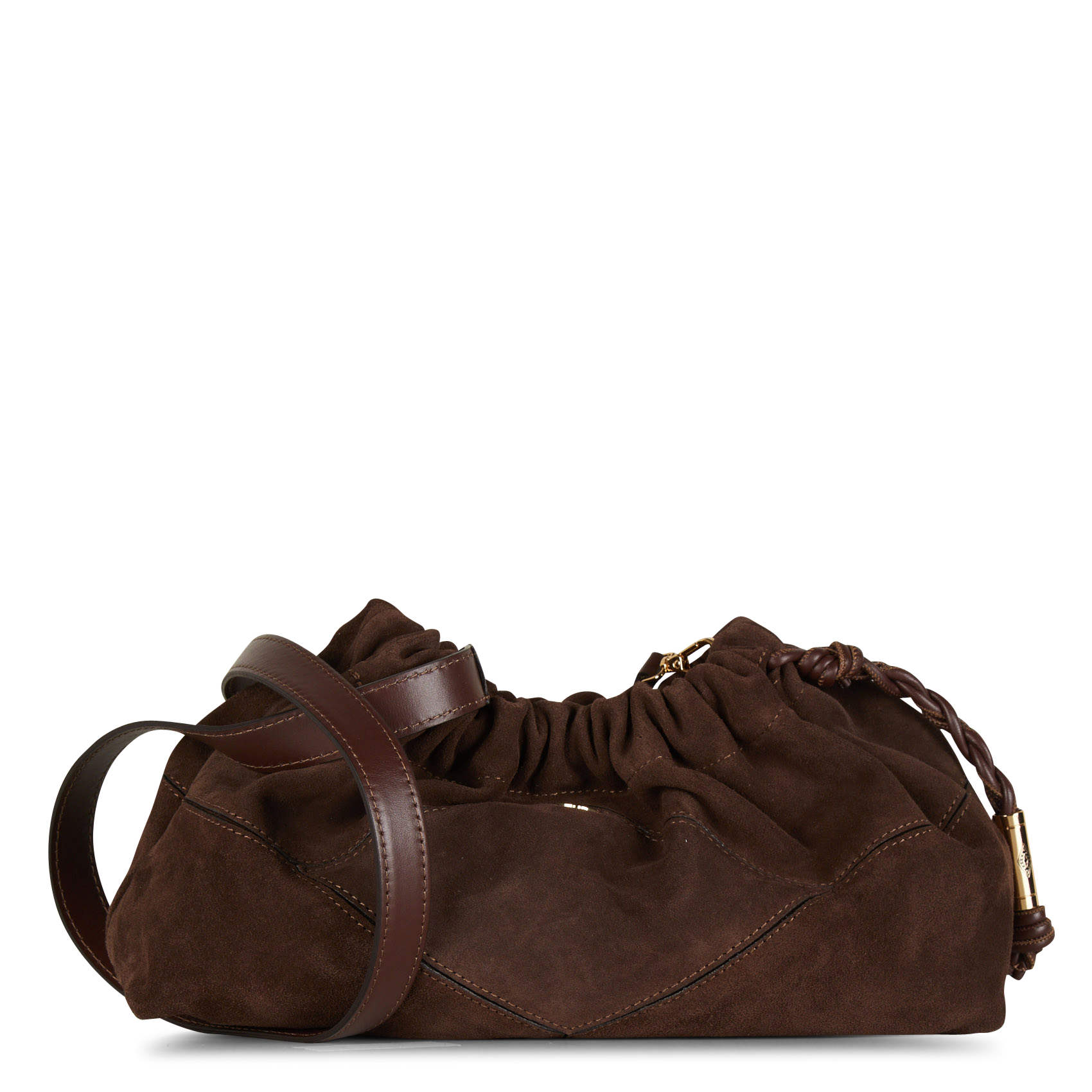 Sac à main en cuir velours BA&SH Marron