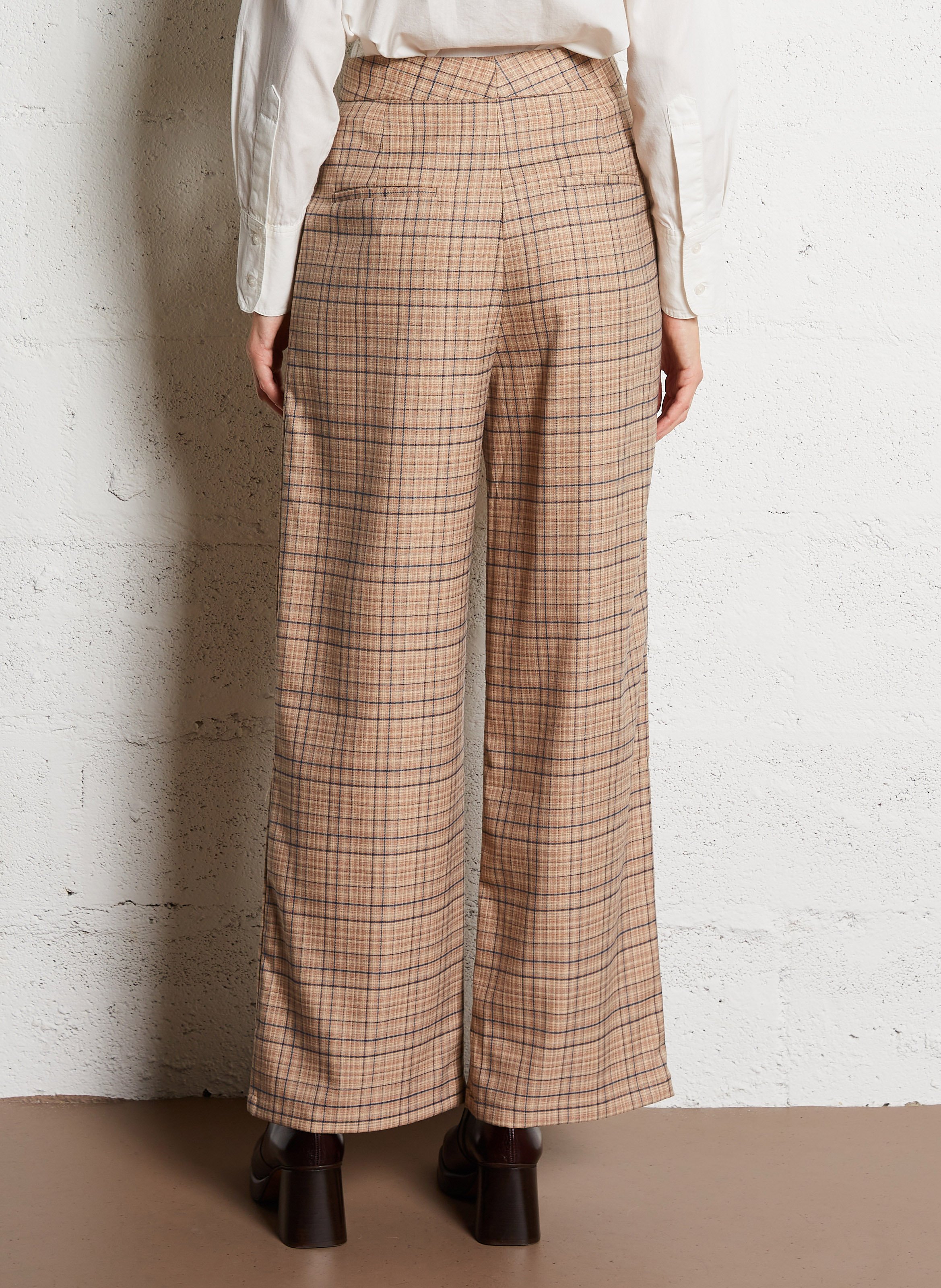 Wide-leg checked pants with high waist LA PETITE ETOILE Multicolored