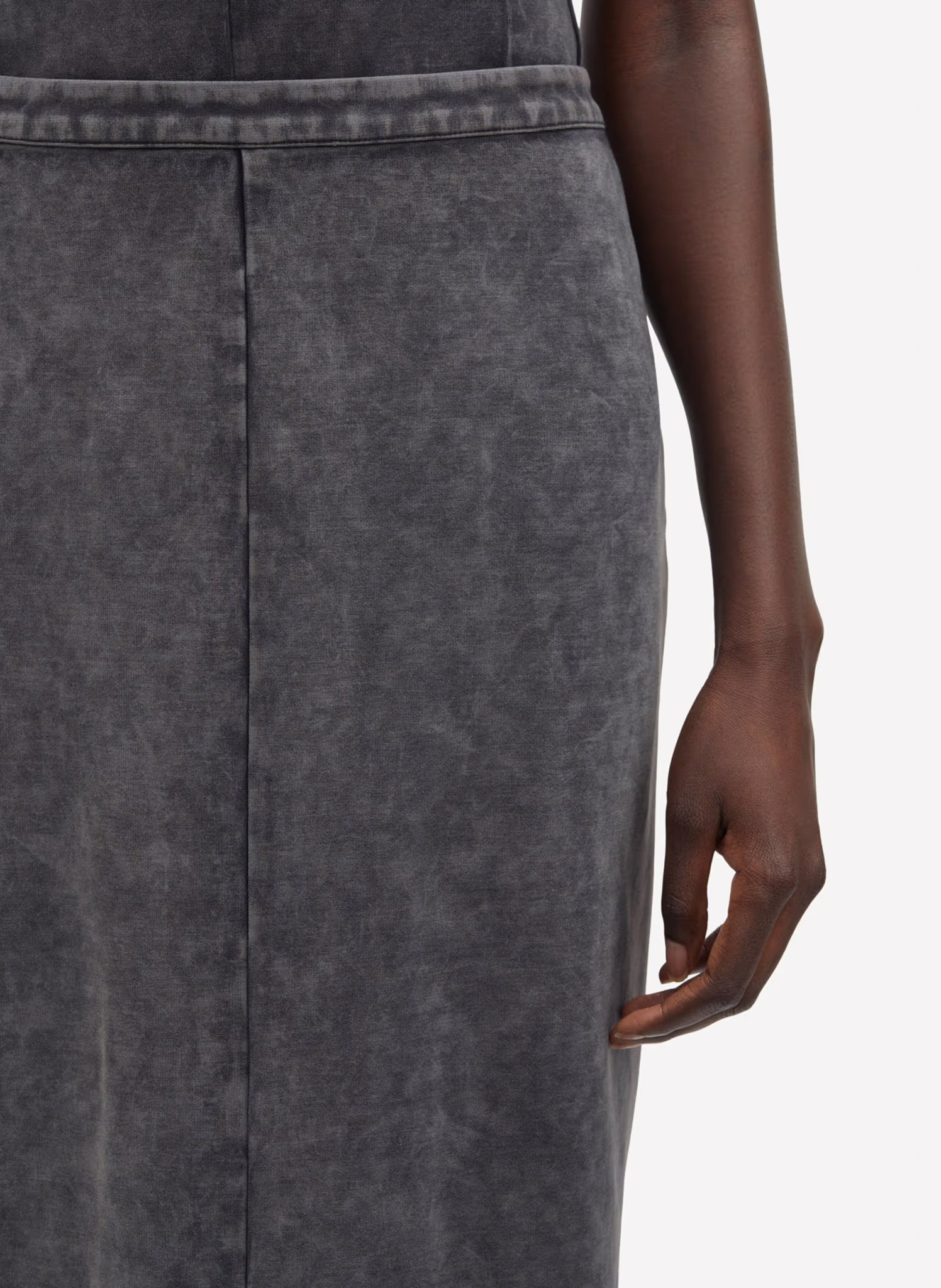 Jupe maxi fendue délavée Gris