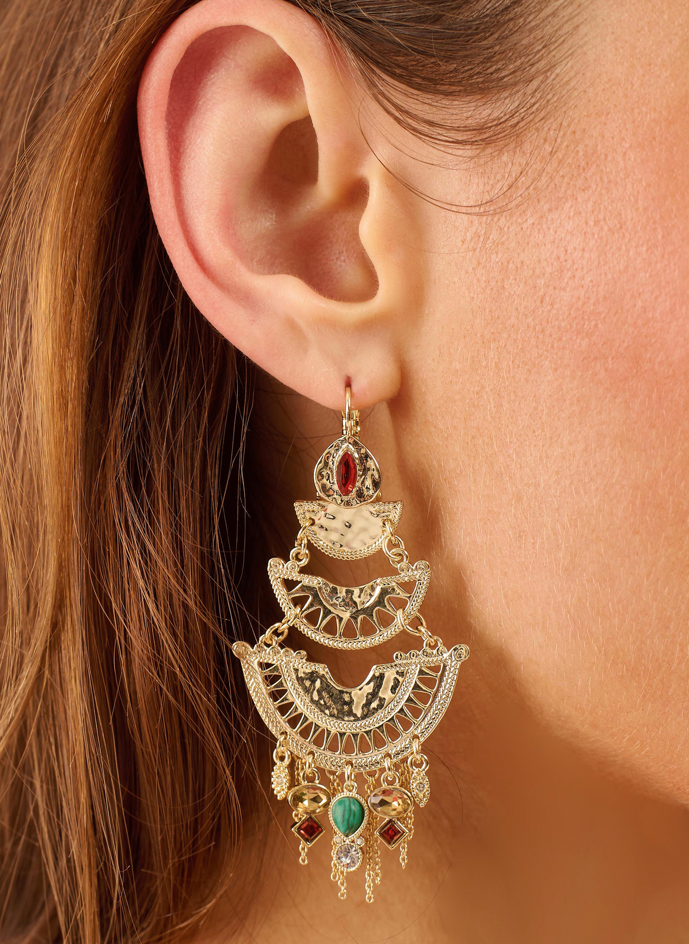 Dangling earrings for pierced ears with beads and charms HIPANEMA Golden
