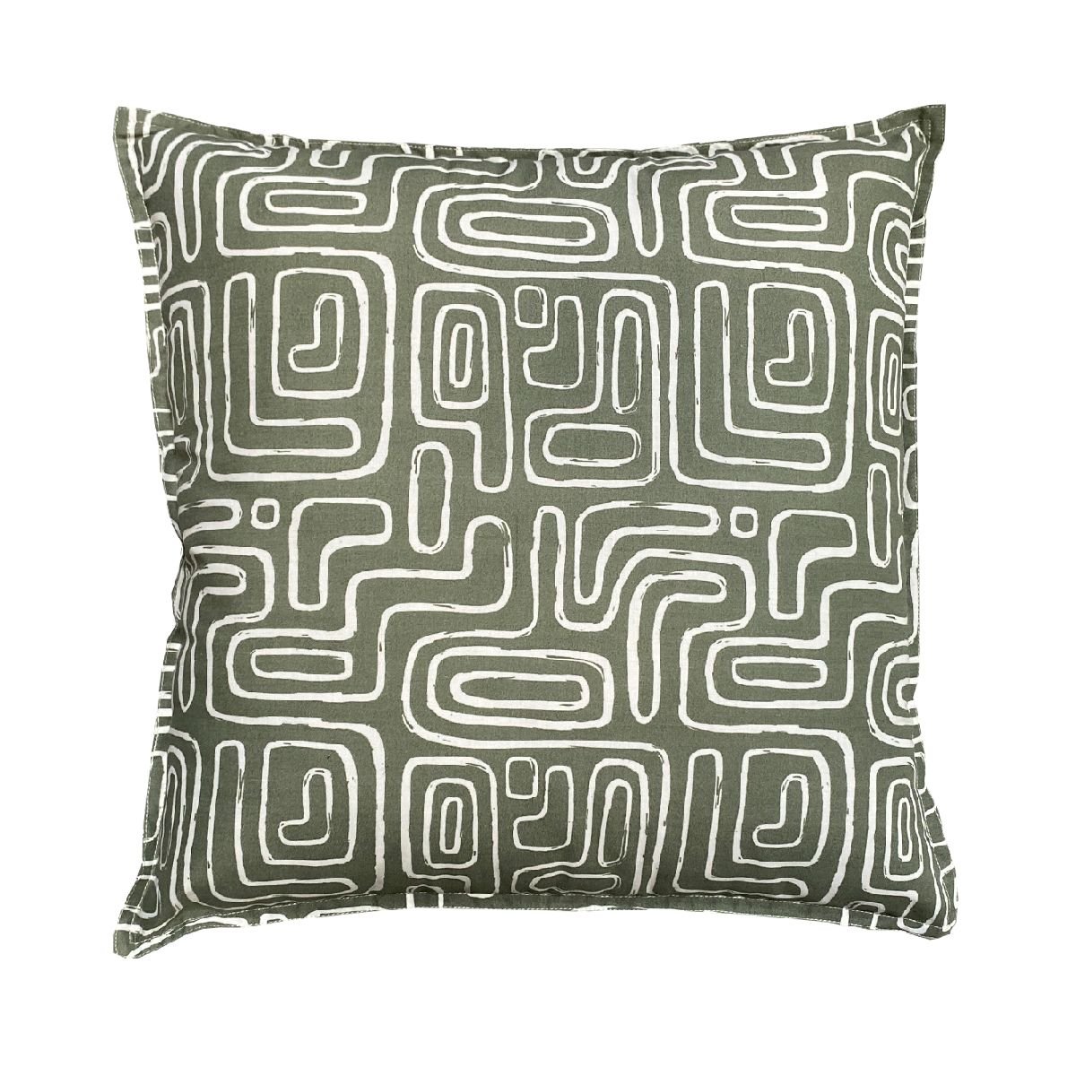Square printed cotton cushion TODAY LINGE DE MAISON Green