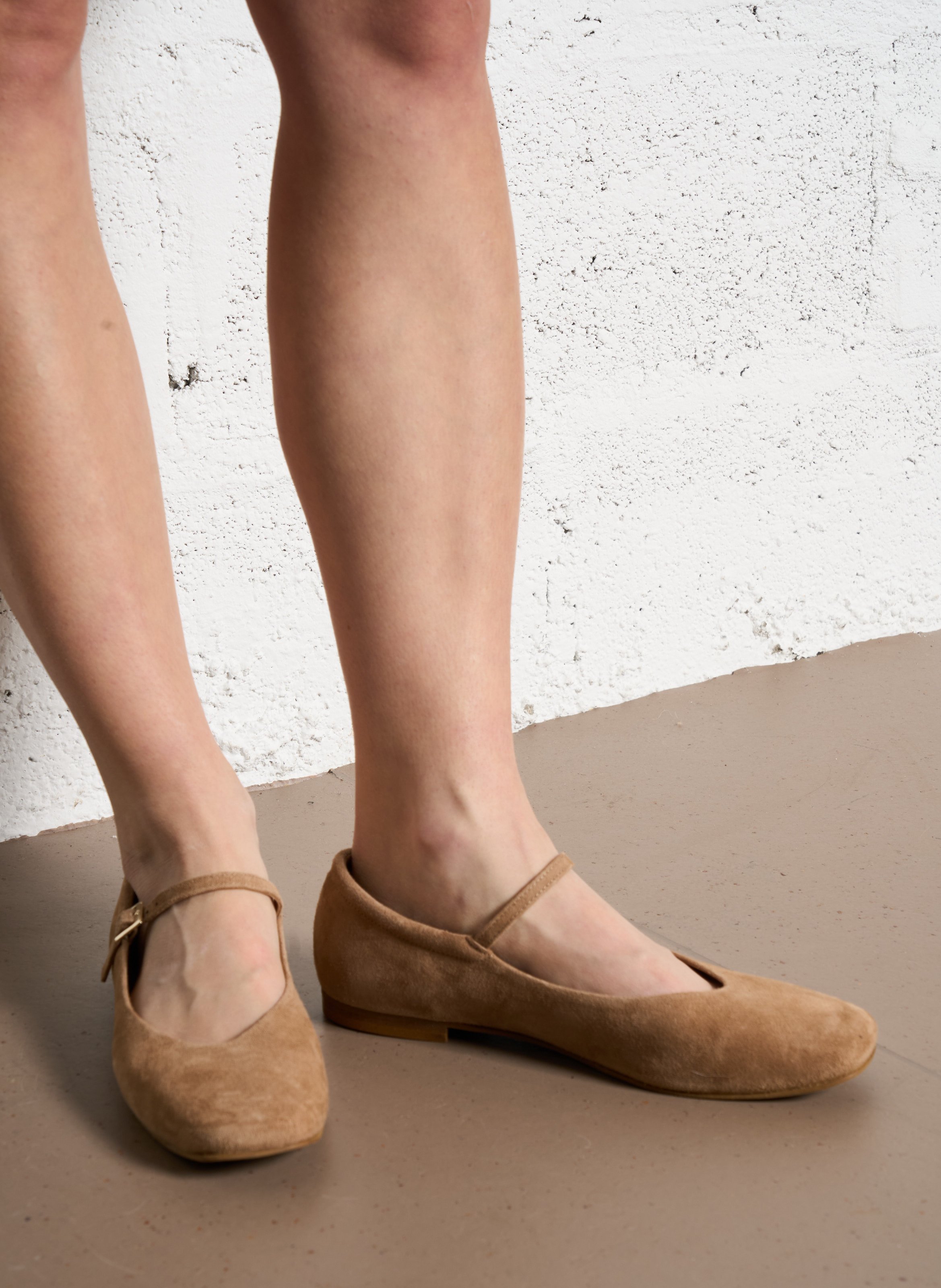 Suède ballerina's BOCAGE Beige