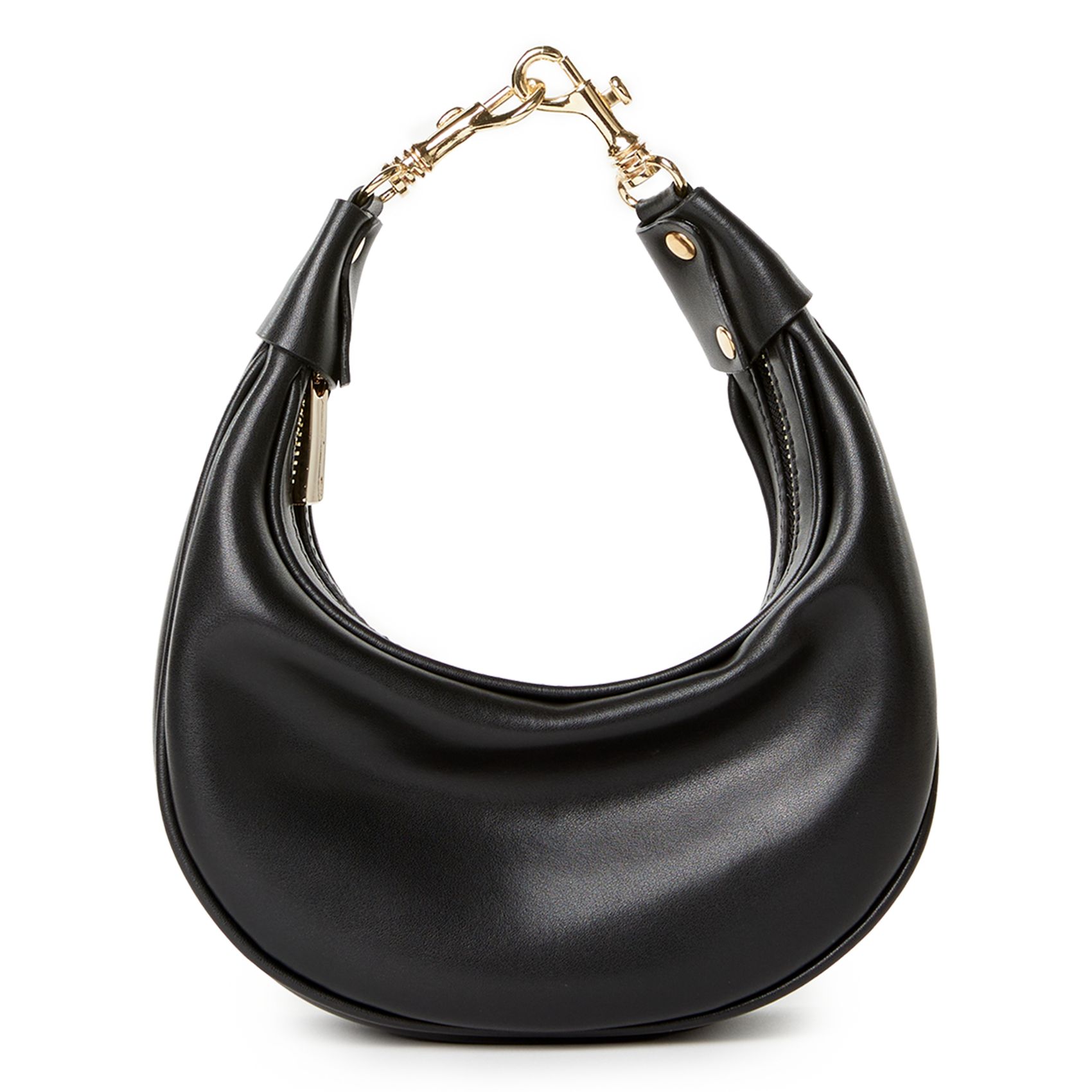 Einfarbige Handtasche aus Leder SAISON 1865 Schwarz