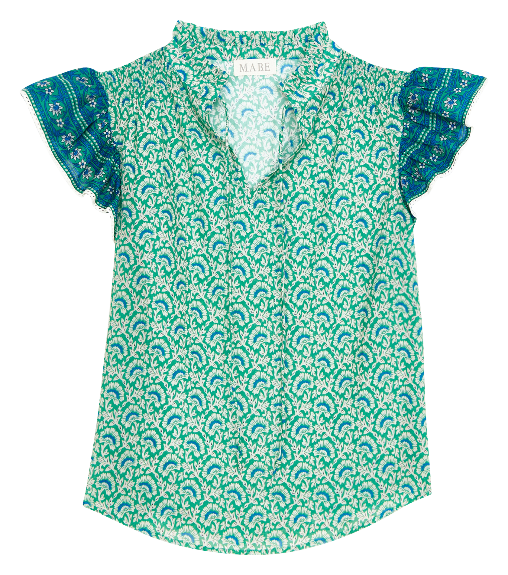 Mouwloze top met print M.A.B.E Groen