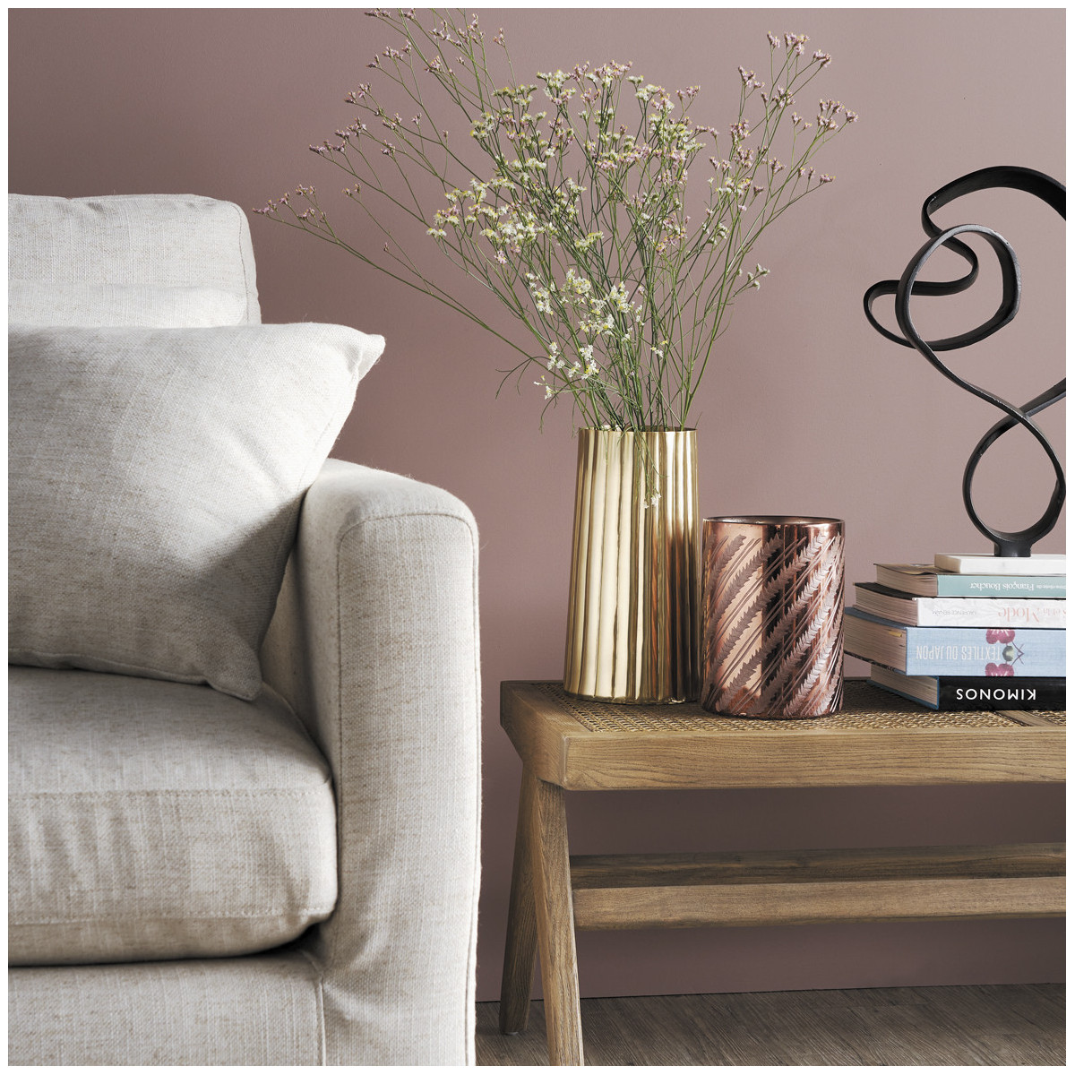 Striped vase BLANC D'IVOIRE Golden