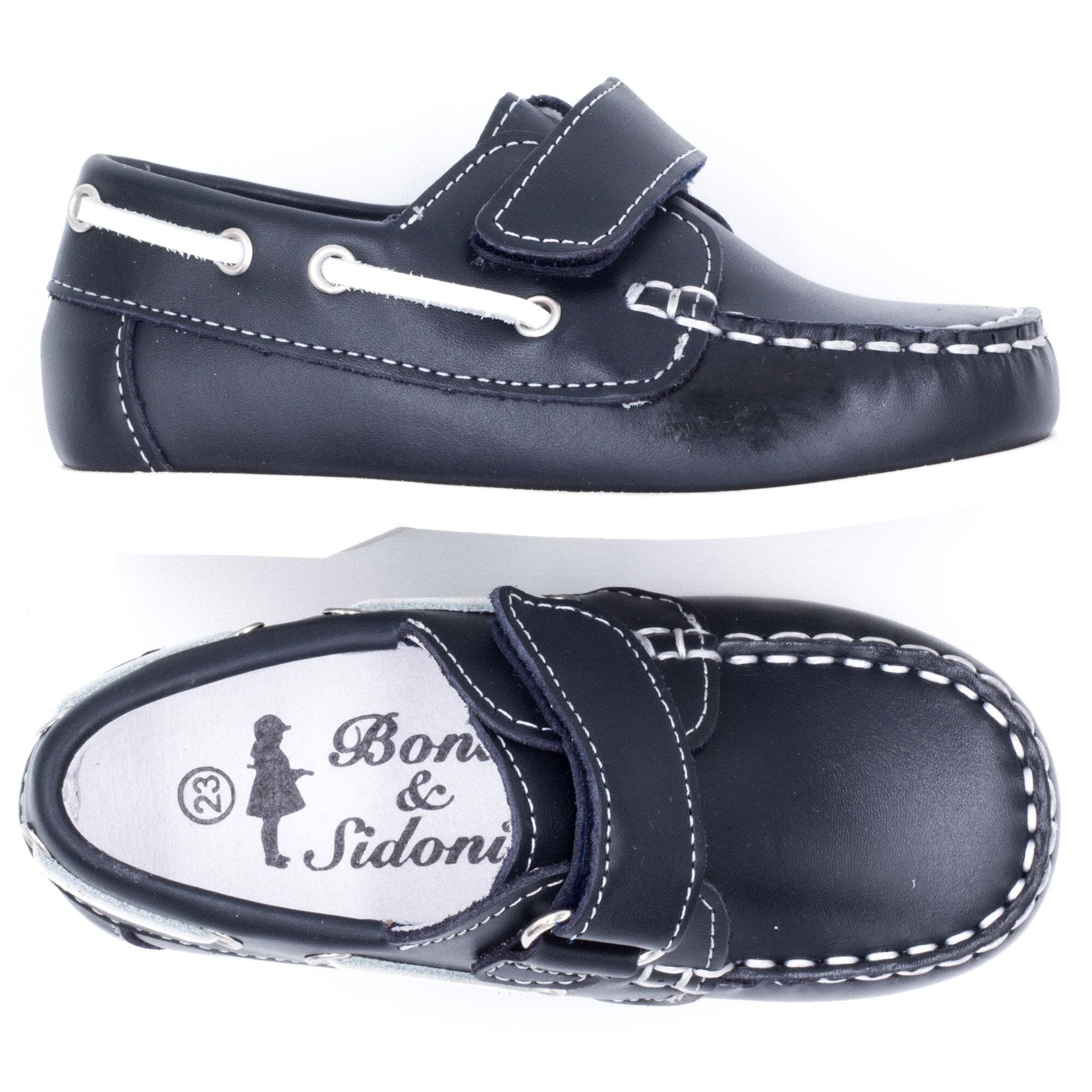 Baby moccasin with Velcro Boni & Sidonie Blue
