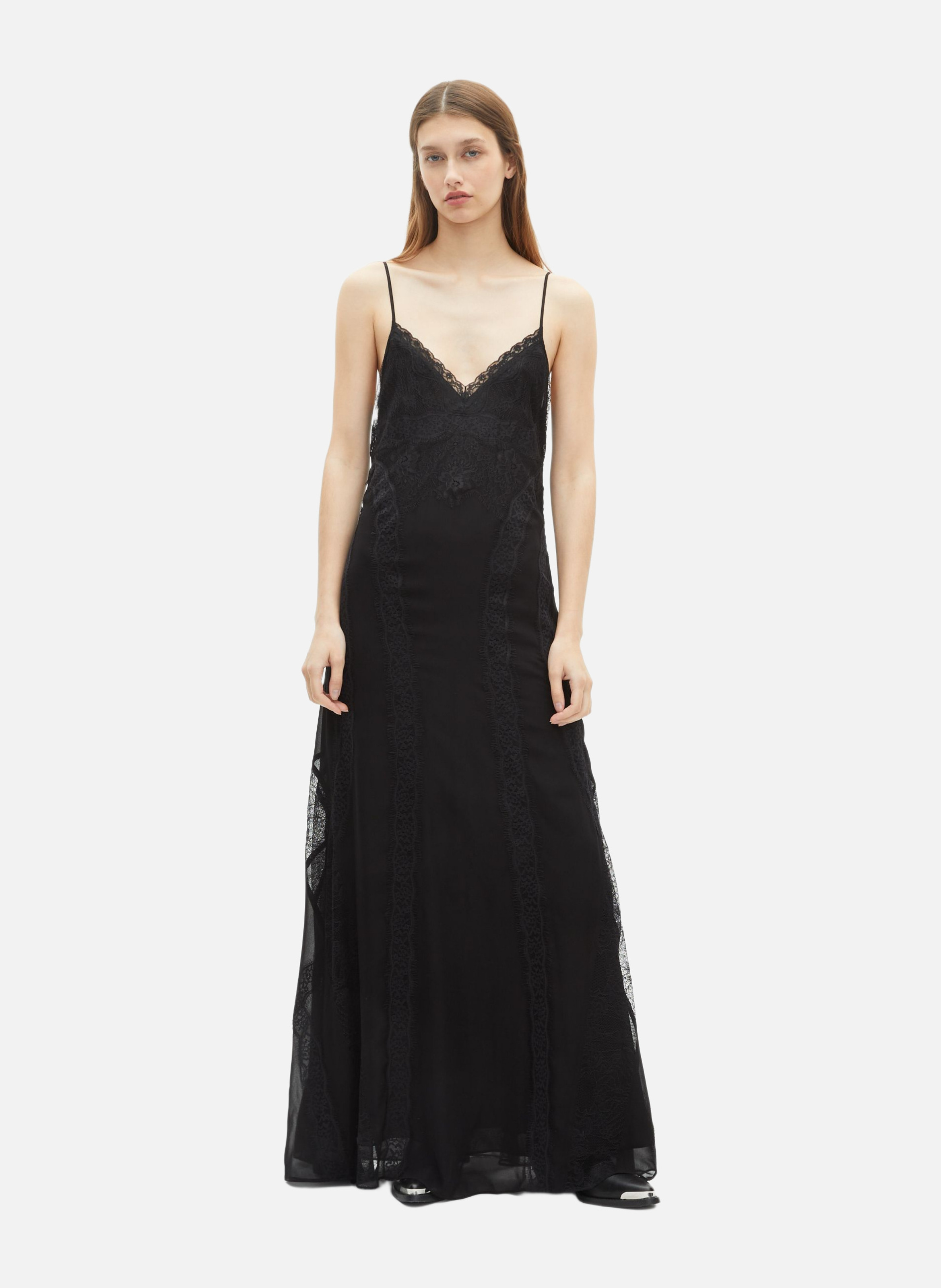 Long dress with lace THE KOOPLES Black